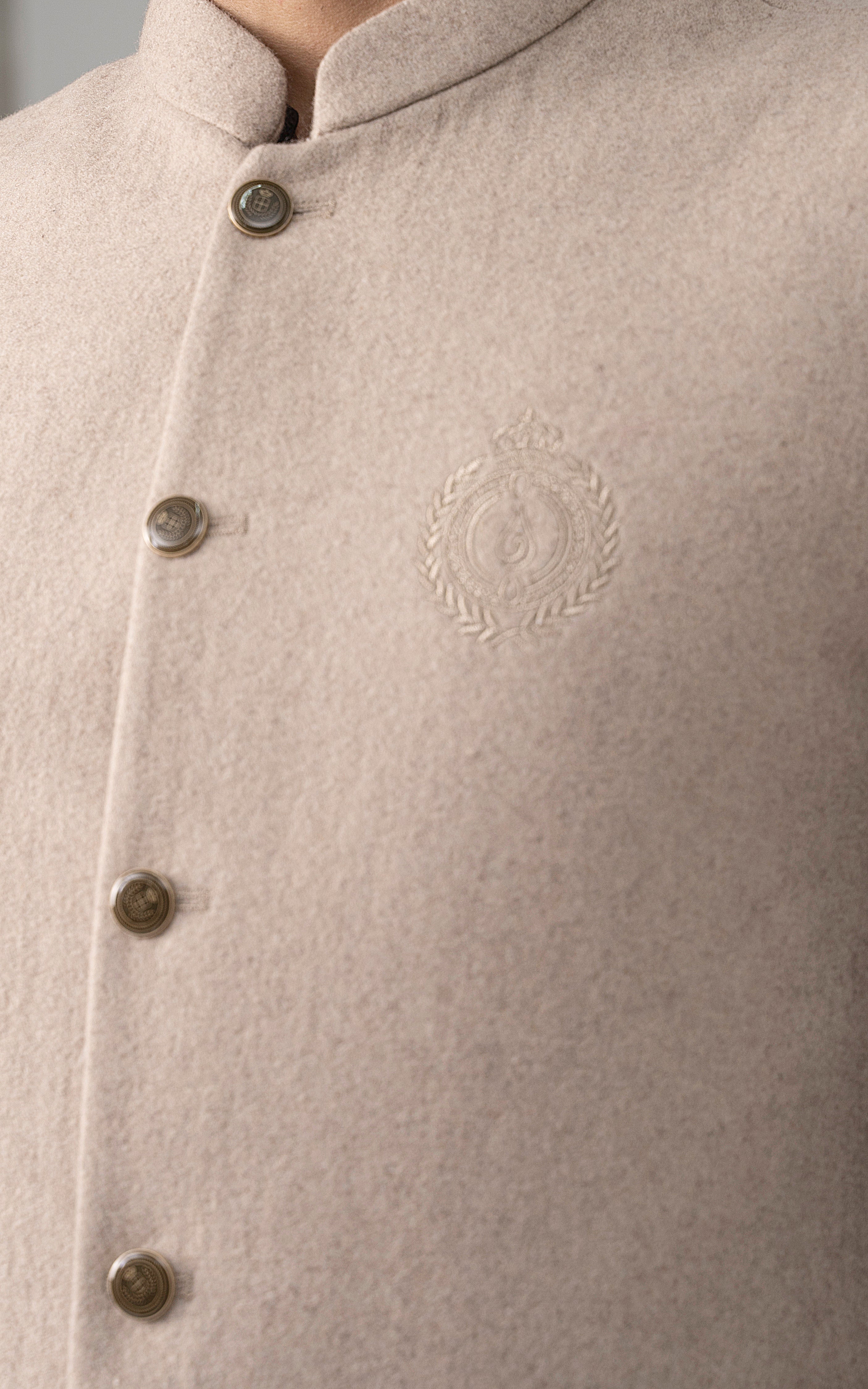 WOOL BLENDED WAISTCOAT - SIGNATURE COLLECTION CREAM