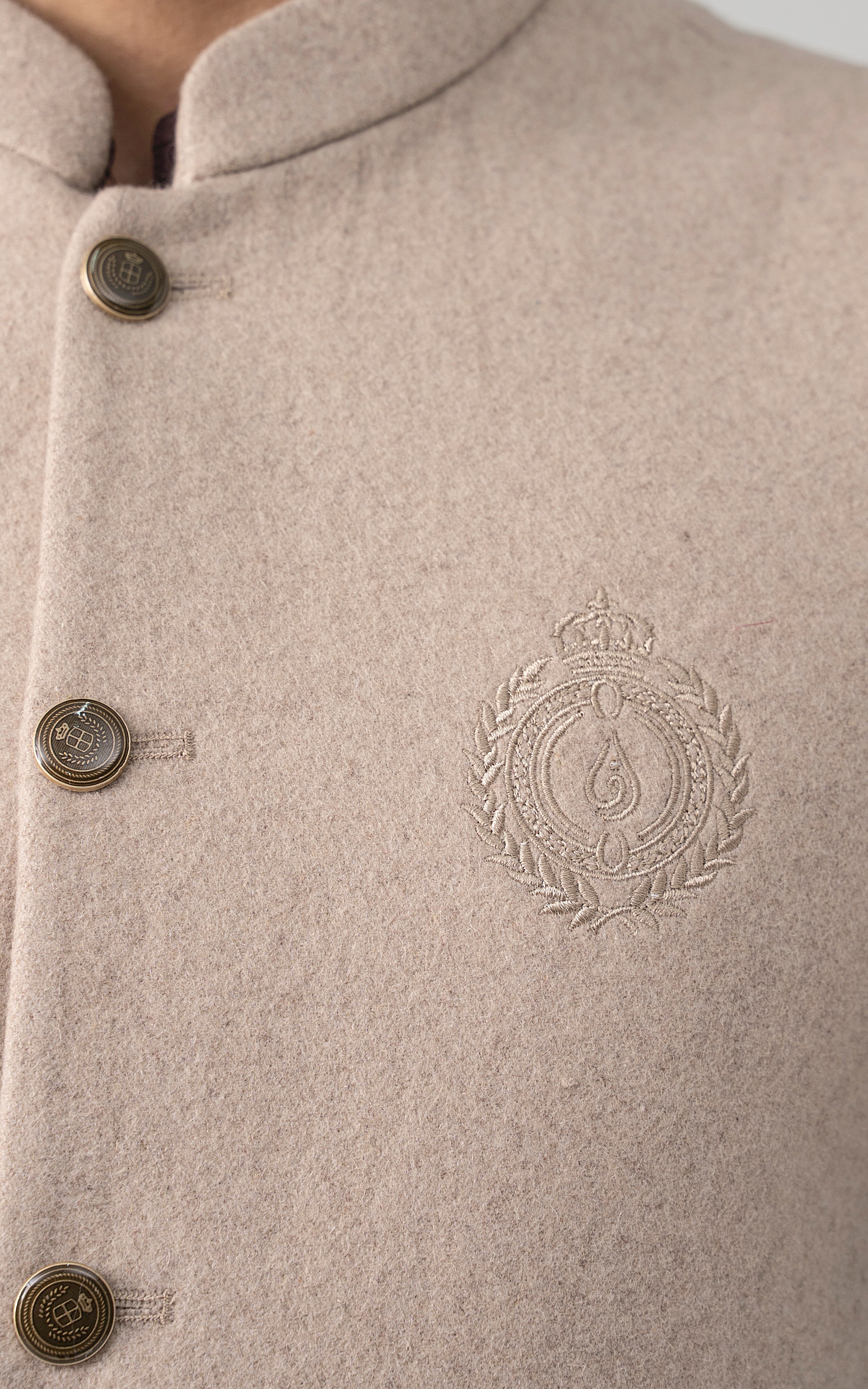 WOOL BLENDED WAISTCOAT - SIGNATURE COLLECTION CREAM