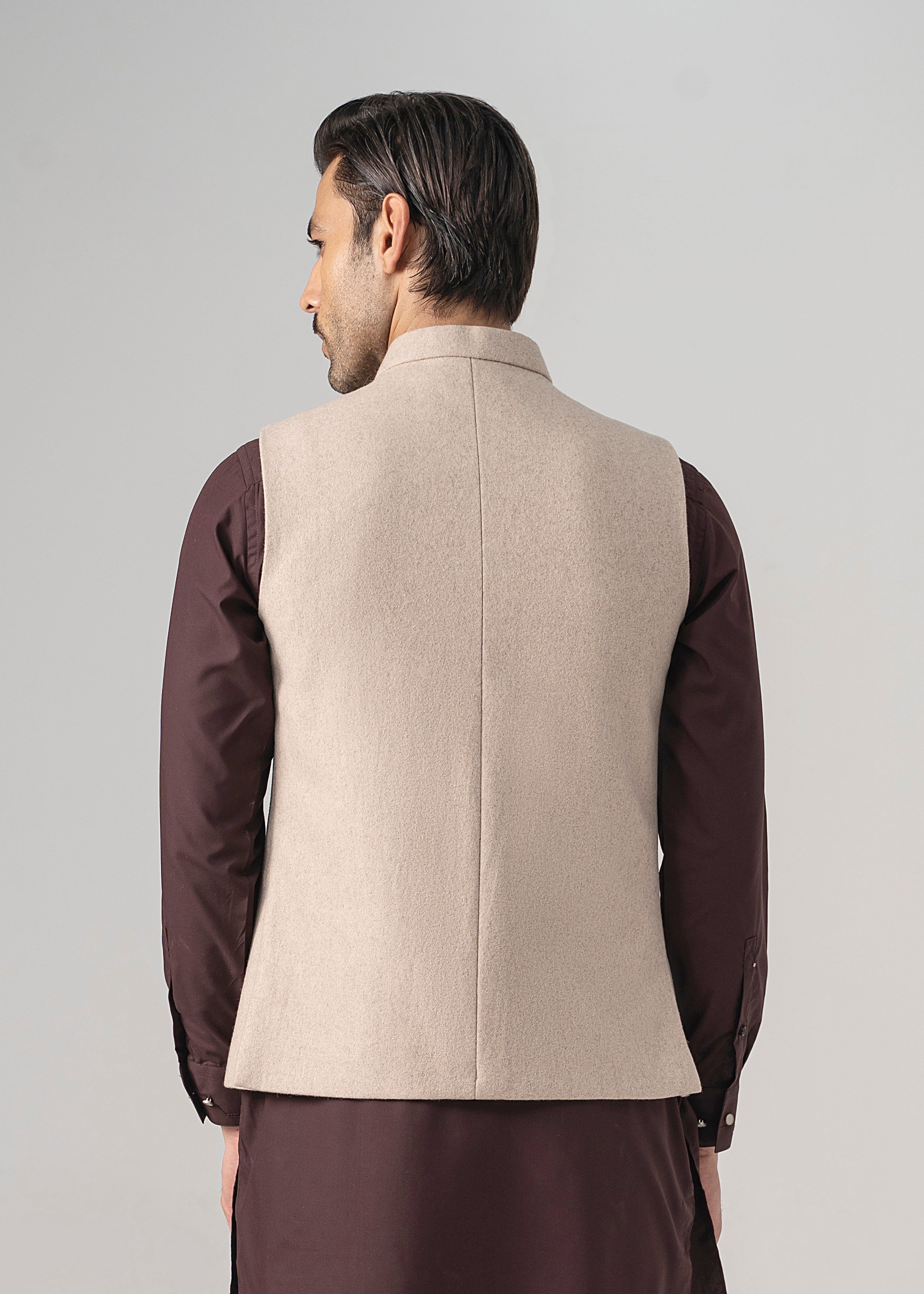 WOOL BLENDED WAISTCOAT - SIGNATURE COLLECTION CREAM