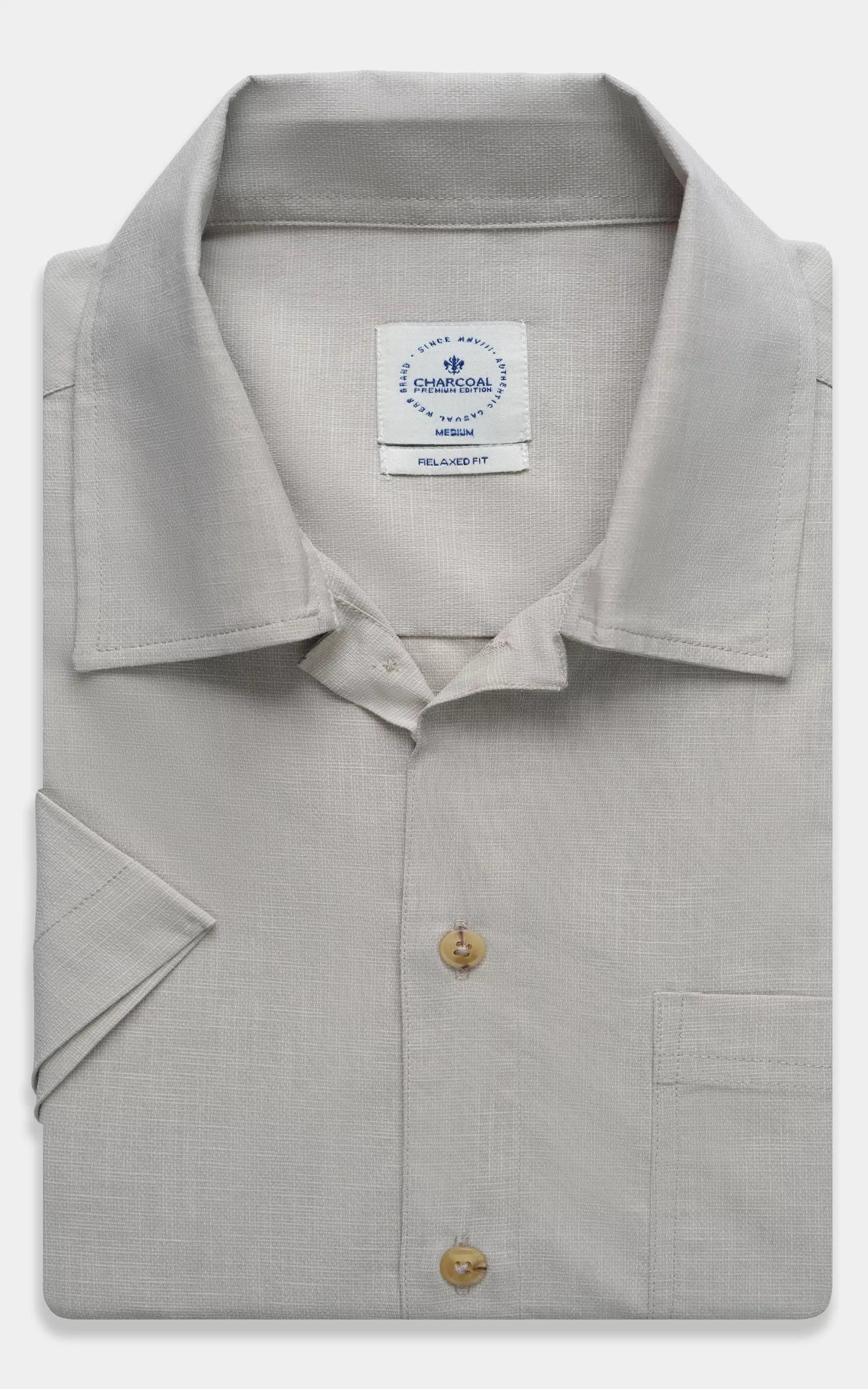 RELAXED FIT HALF SLEEVES SHIRT KHAKI