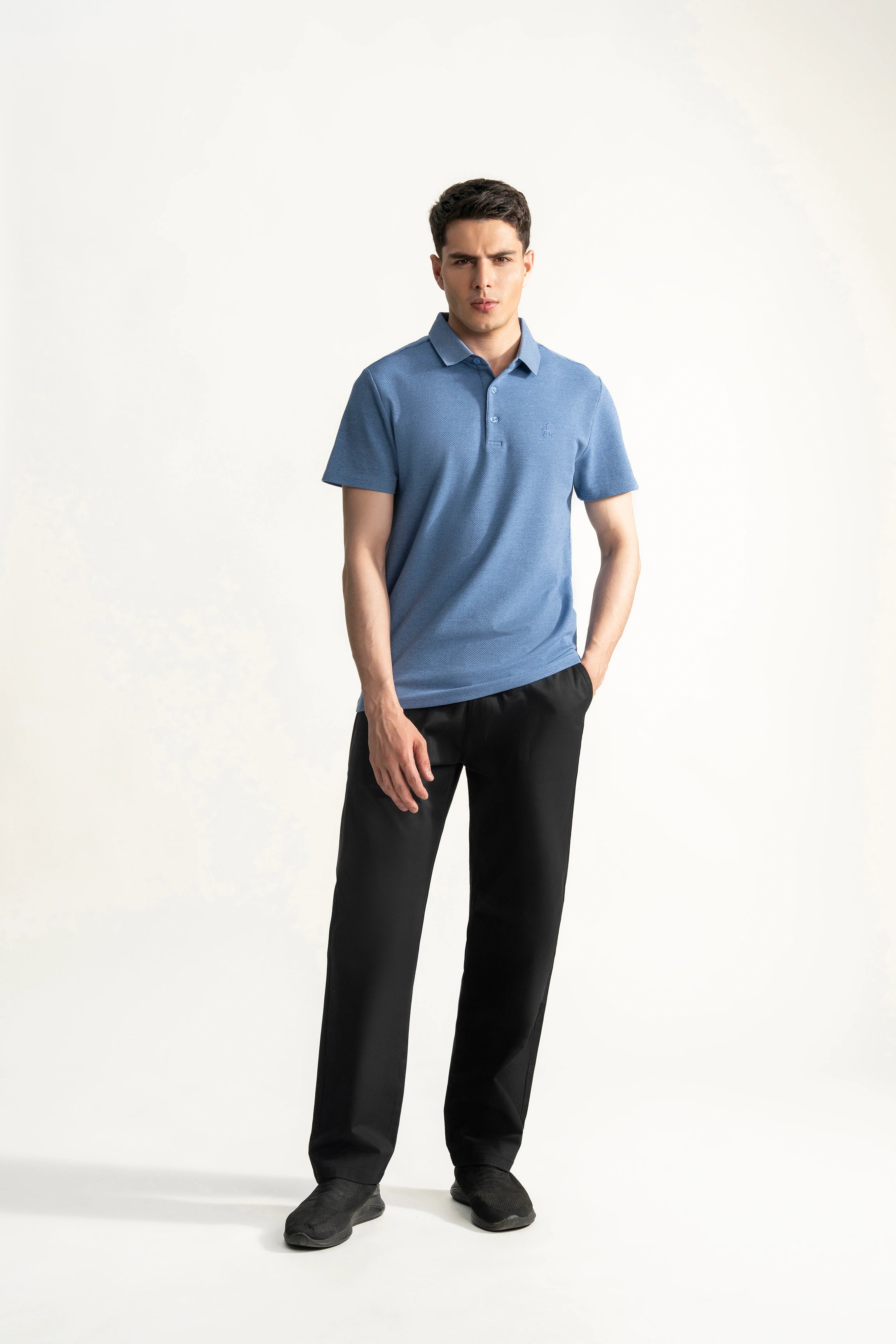 SMART FIT CLASSIC PREMIUM STRIPED POLO SHIRT BLUE