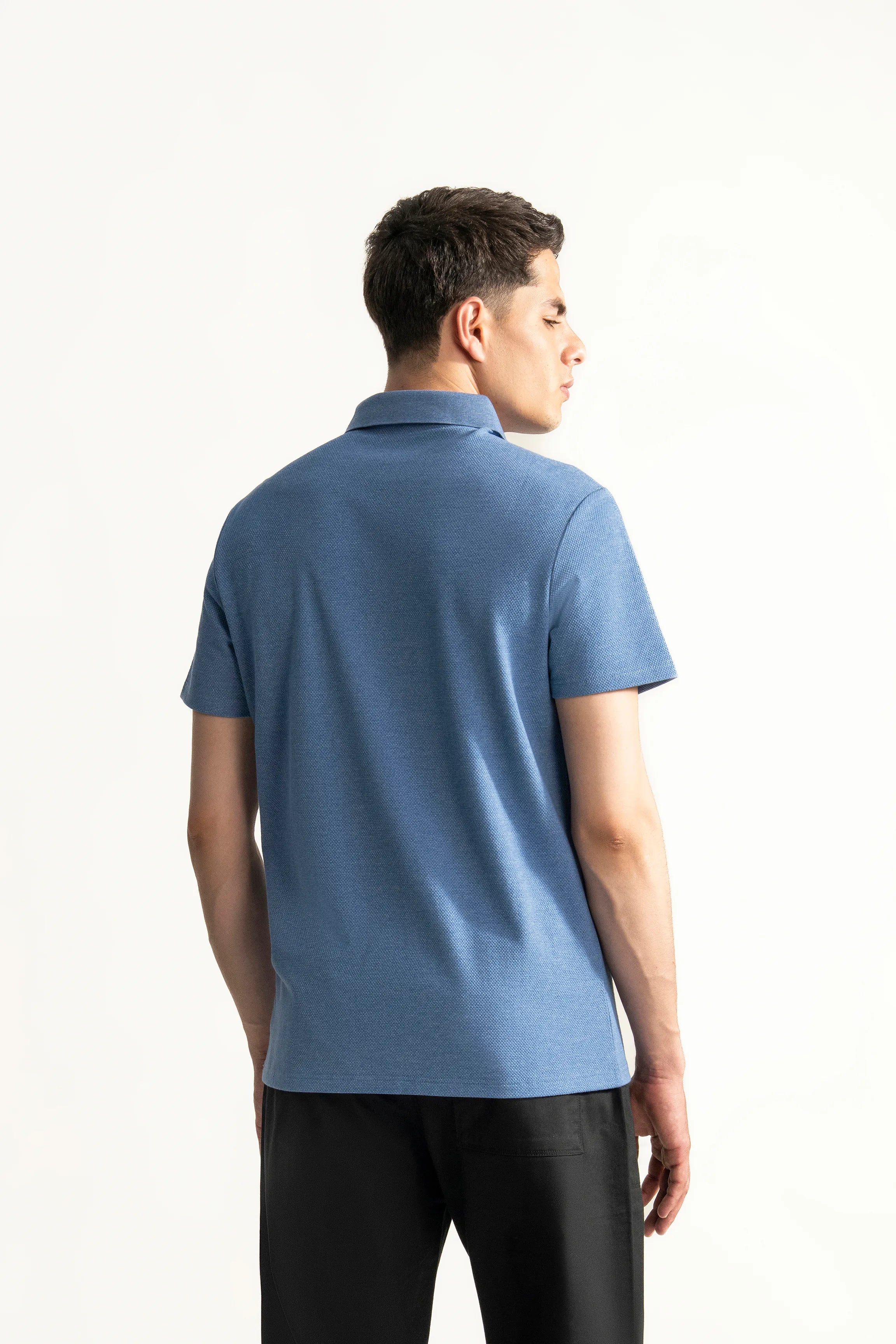 SMART FIT CLASSIC PREMIUM STRIPED POLO SHIRT BLUE