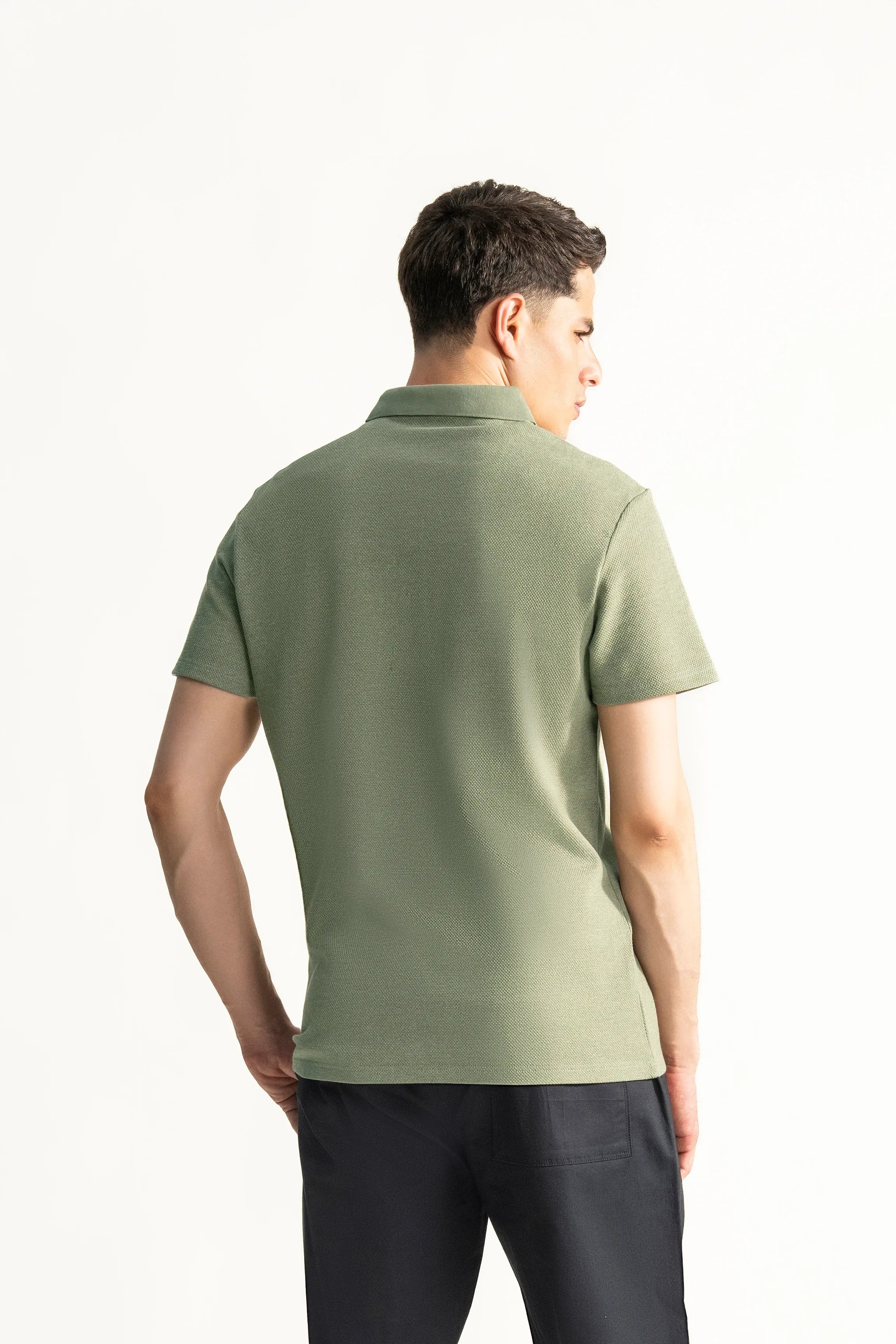 SMART FIT CLASSIC PREMIUM STRIPED POLO SHIRT LIGHT GREEN