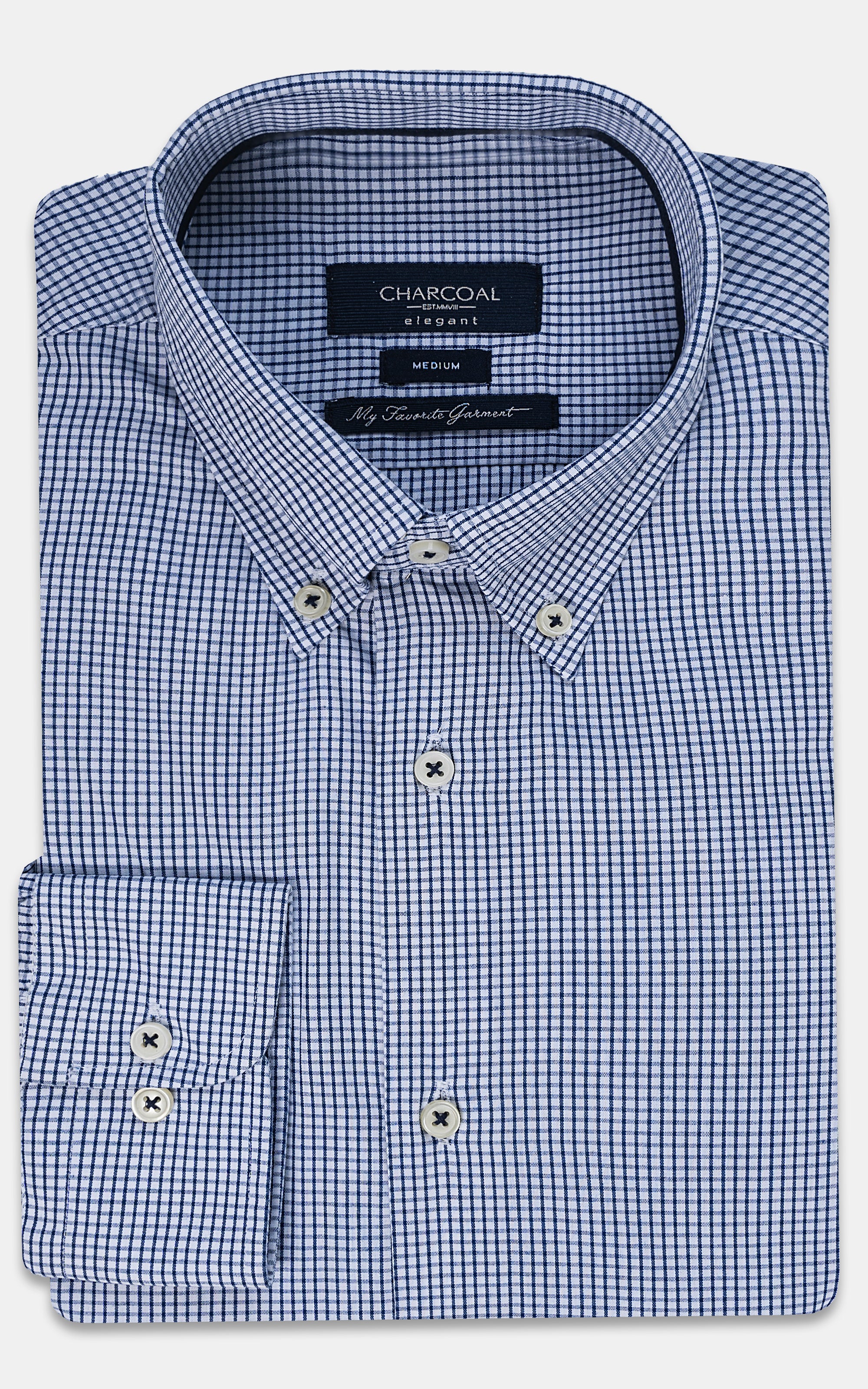 SEMI FORMAL SHIRT NAVY CHECK