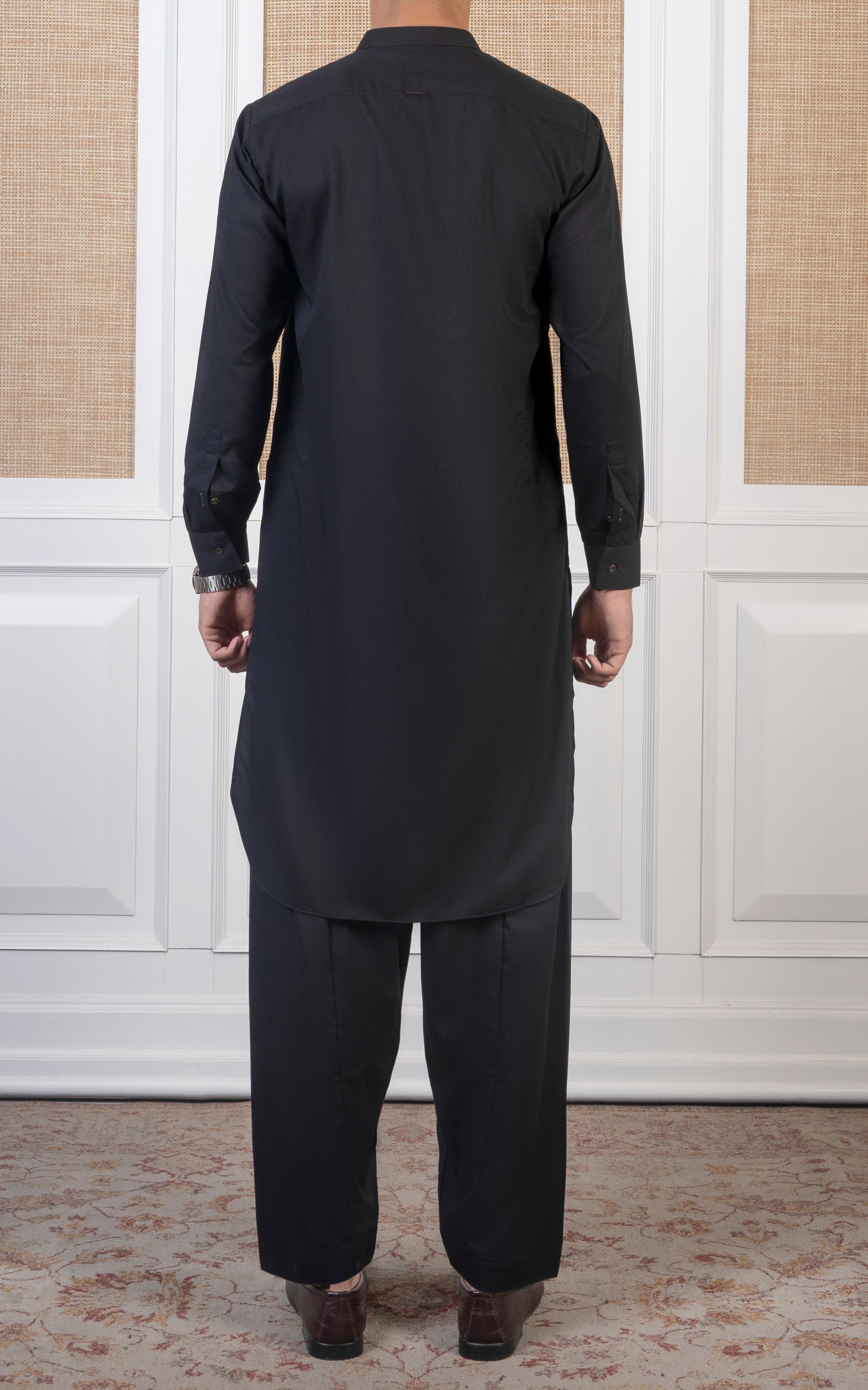 TEXTURED BLENDED KAMEEZ SHALWAR -SIGNATURE COLLECTION BLACK