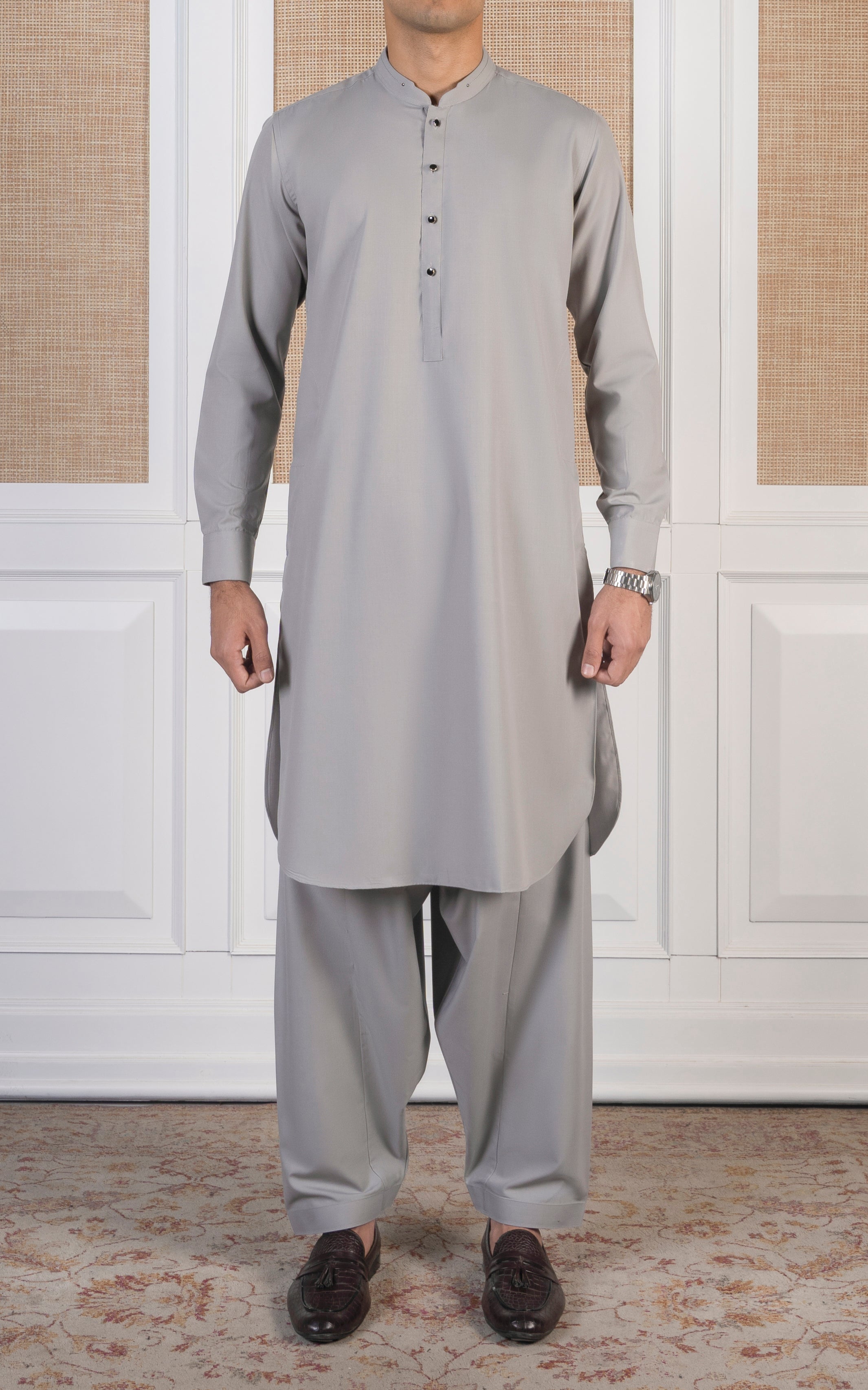 BLENDED KAMEEZ SHALWAR -SIGNATURE COLLECTION LIGHT GREY