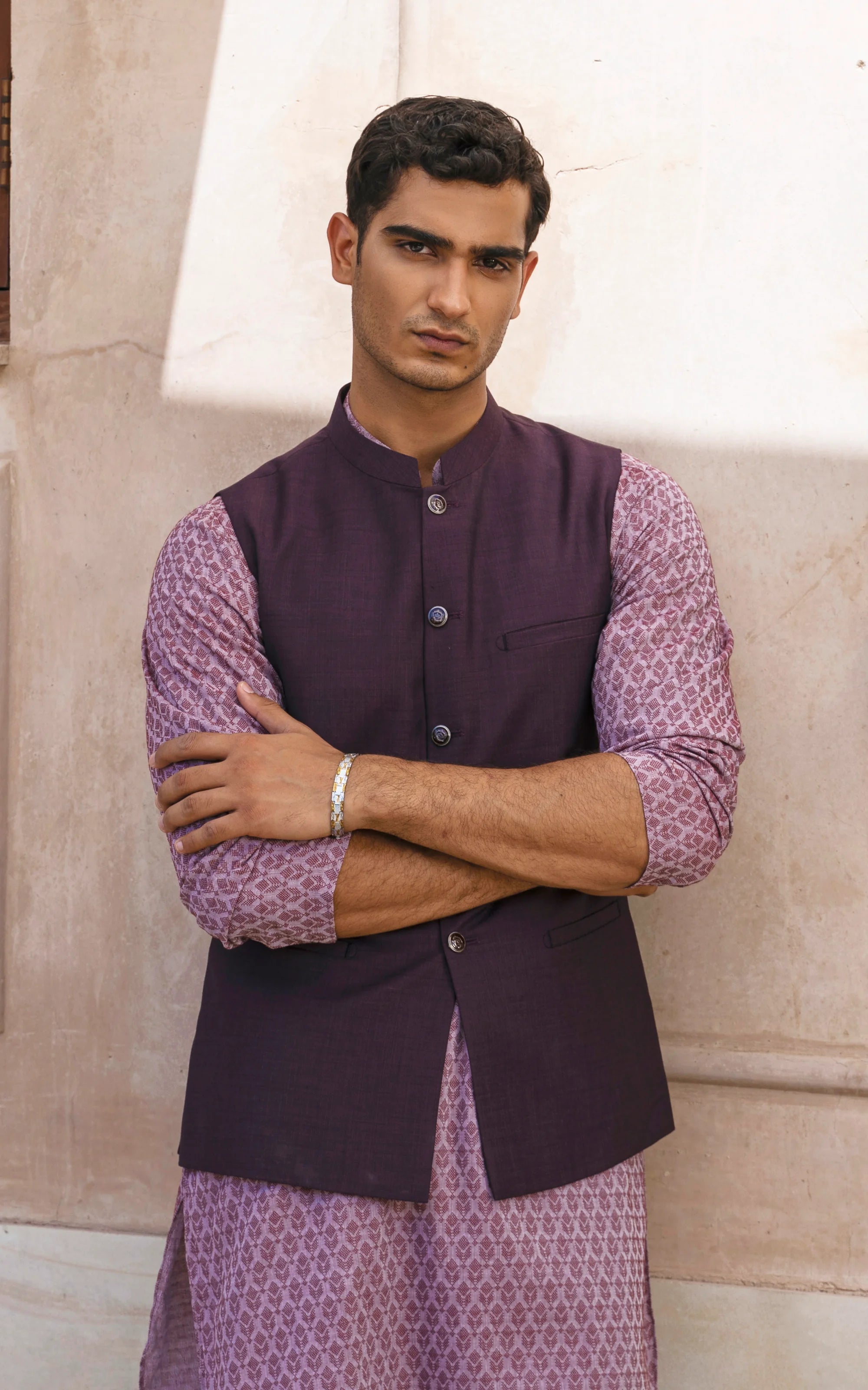 BLENDED WAISTCOAT - SIGNATURE COLLECTION  BURGUNDY