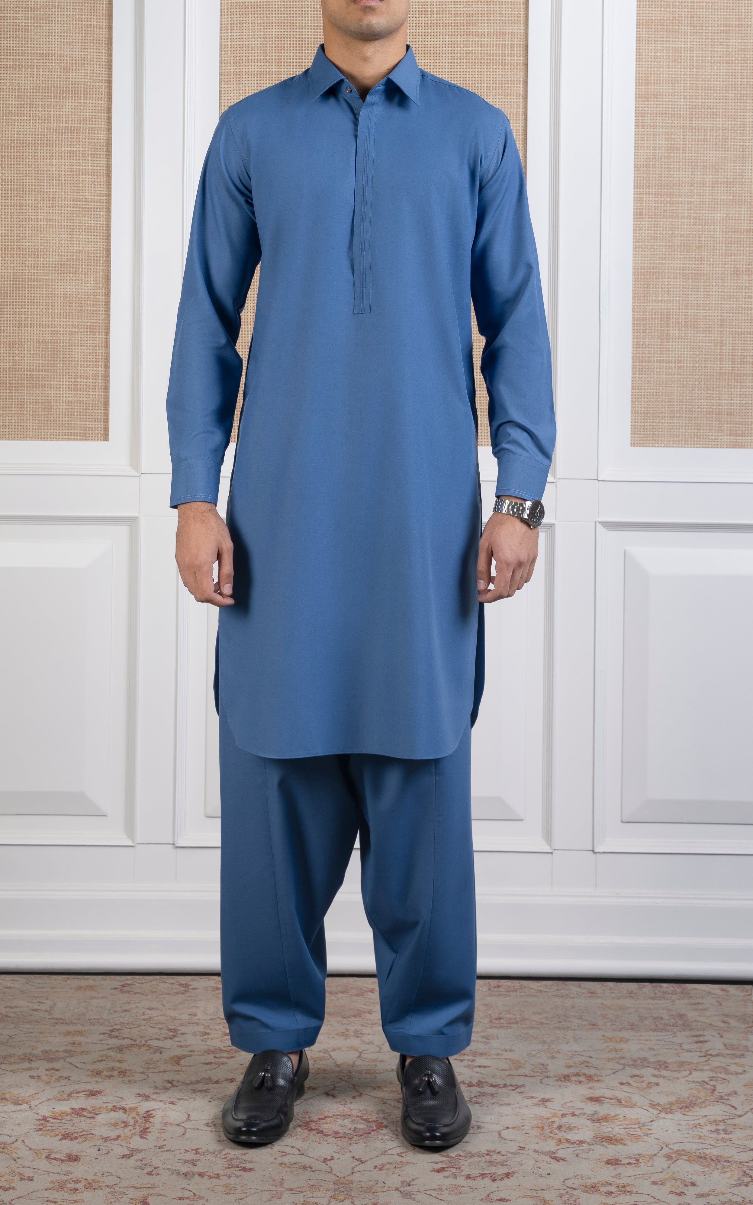 BLENDED KAMEEZ SHALW-SIGNATURE COLLECTION CERULEAN BLUE