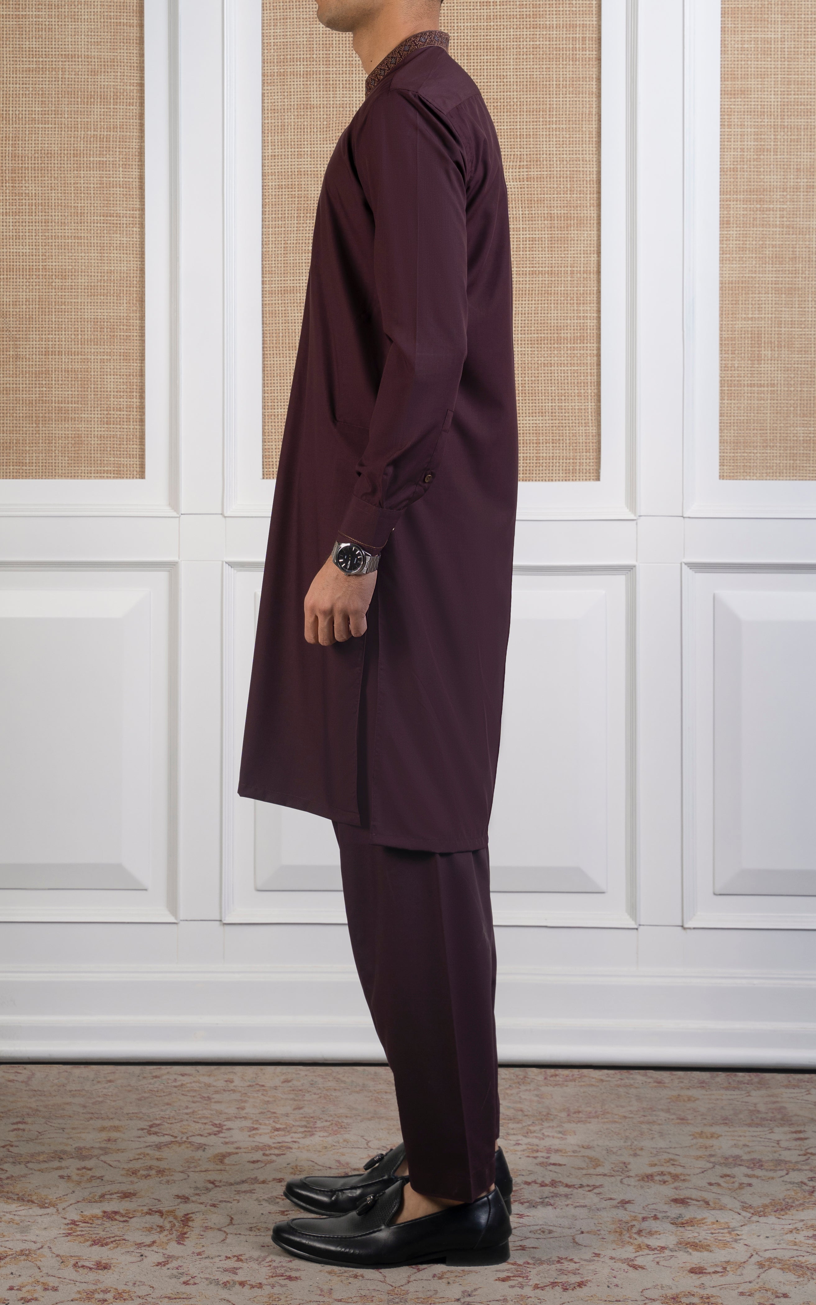 BLENDED KAMEEZ SHALWAR -SIGNATURE COLLECTION DULL MAROON