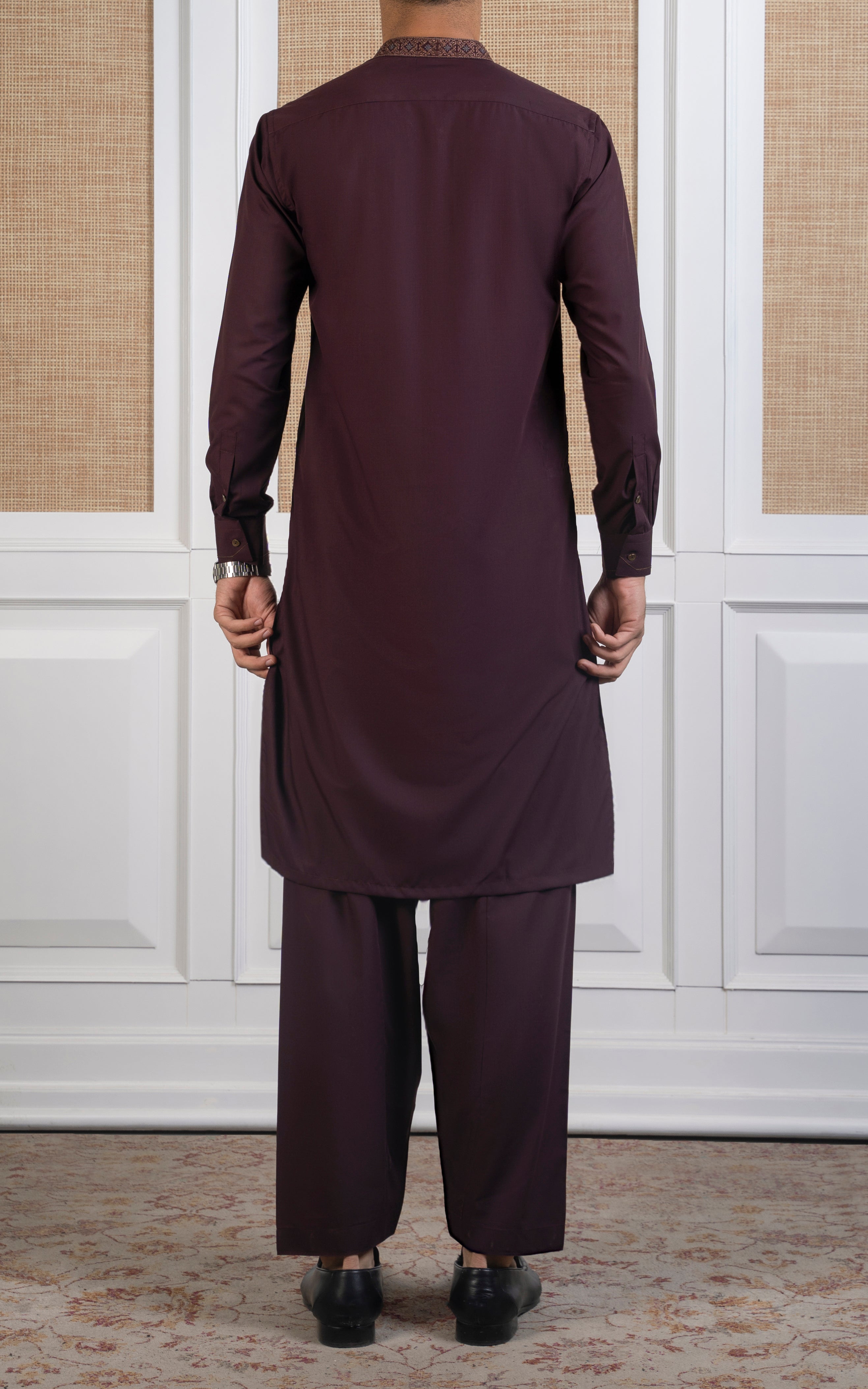 BLENDED KAMEEZ SHALWAR -SIGNATURE COLLECTION DULL MAROON