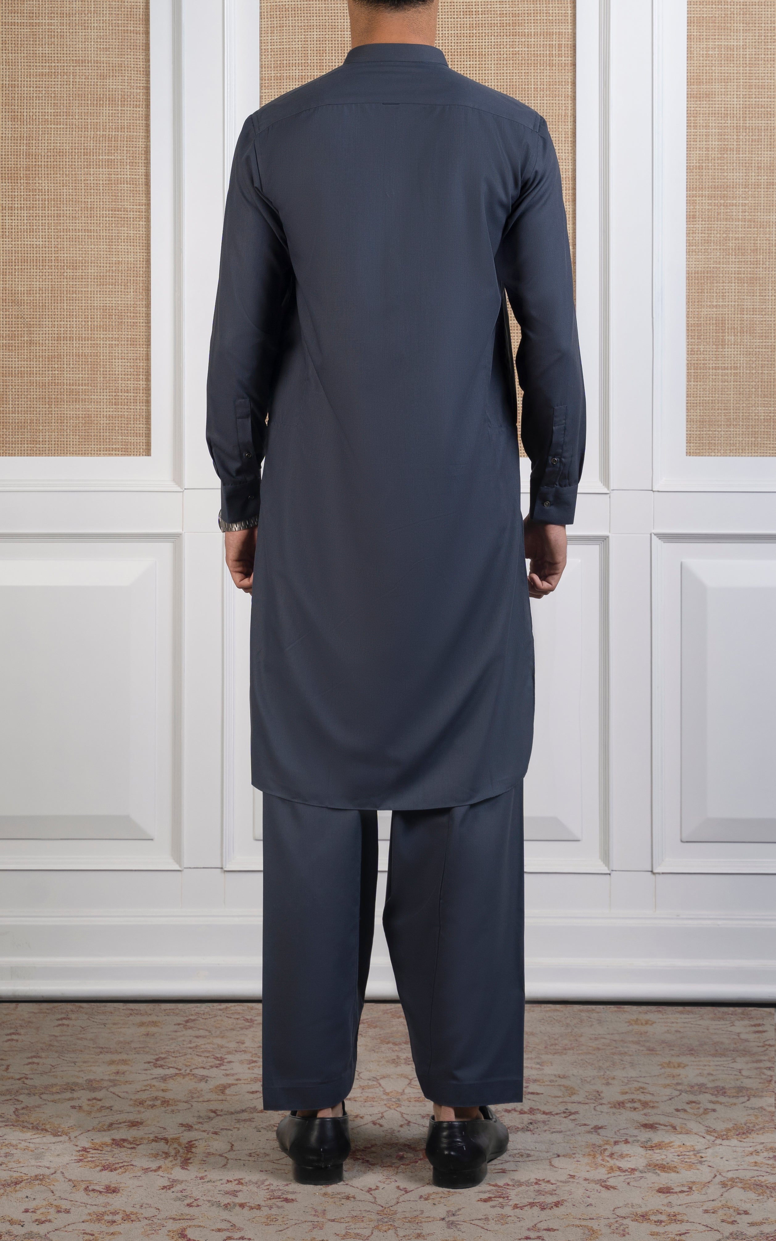 TEXTURED BLENDED KAMEEZ SHALWAR -SIGNATURE COLLECTION MID GREY