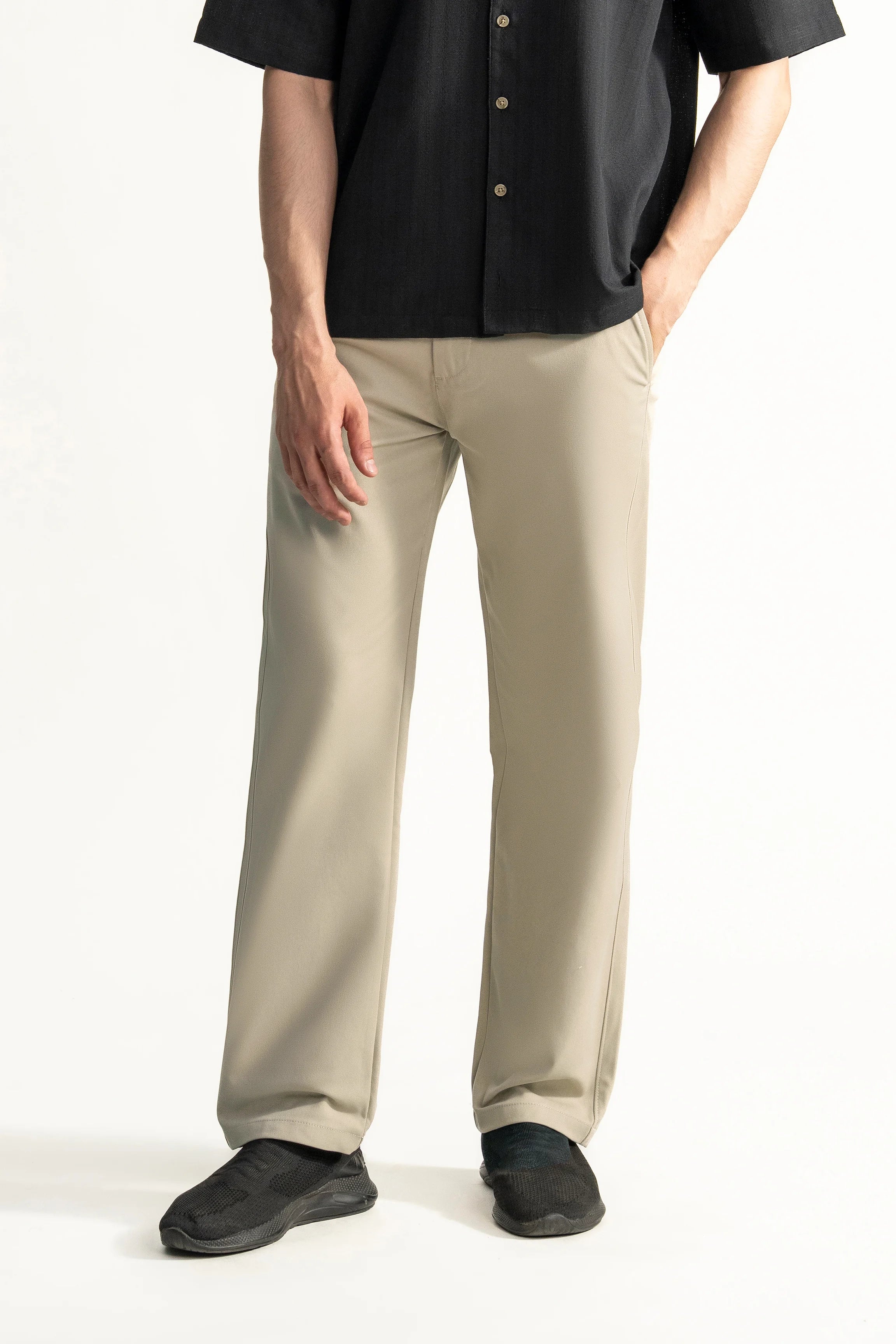 STRAIGHT FIT CROSS POCKET PANT BEIGE