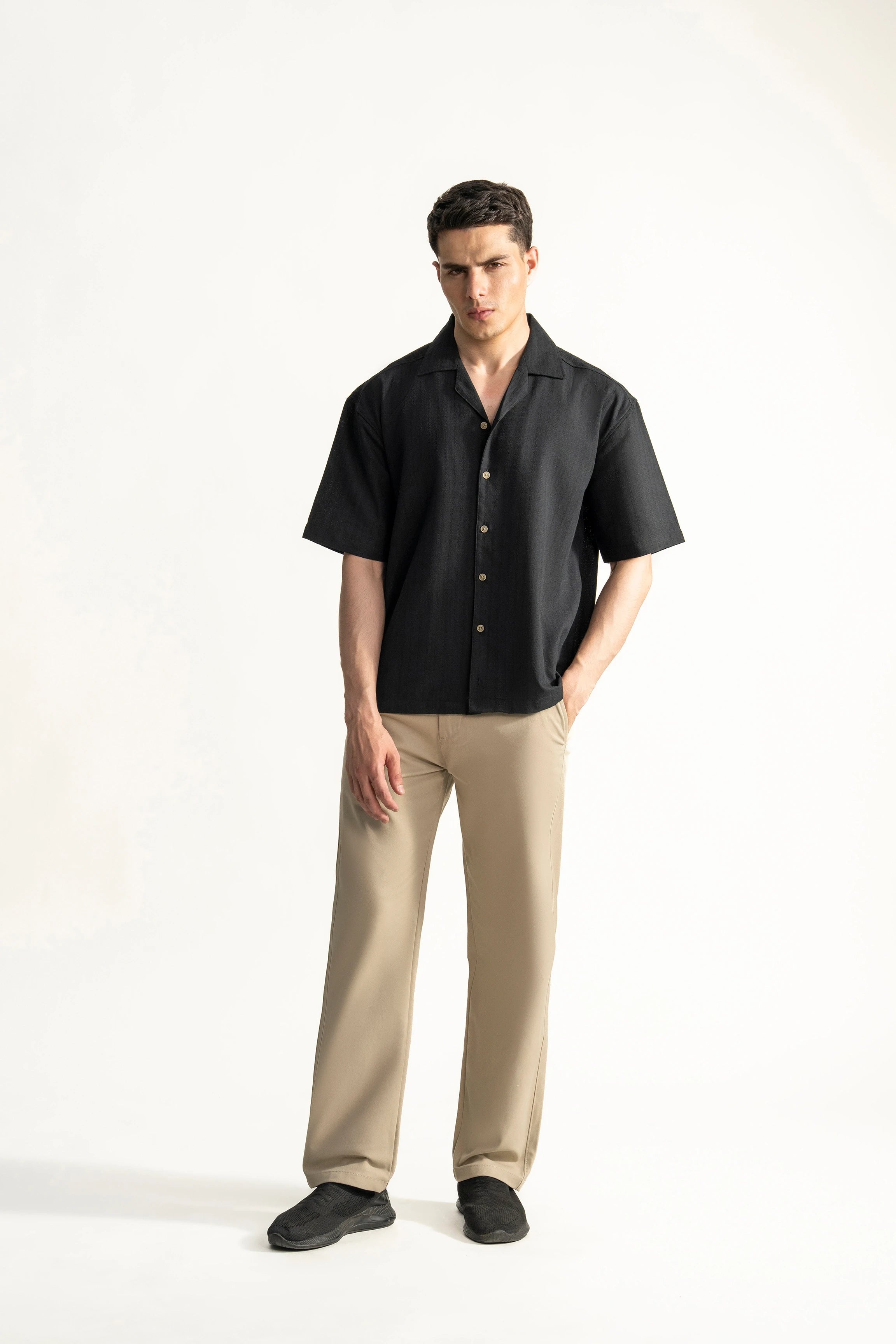 CASUAL SHIRT RELAXED FIT BLACK