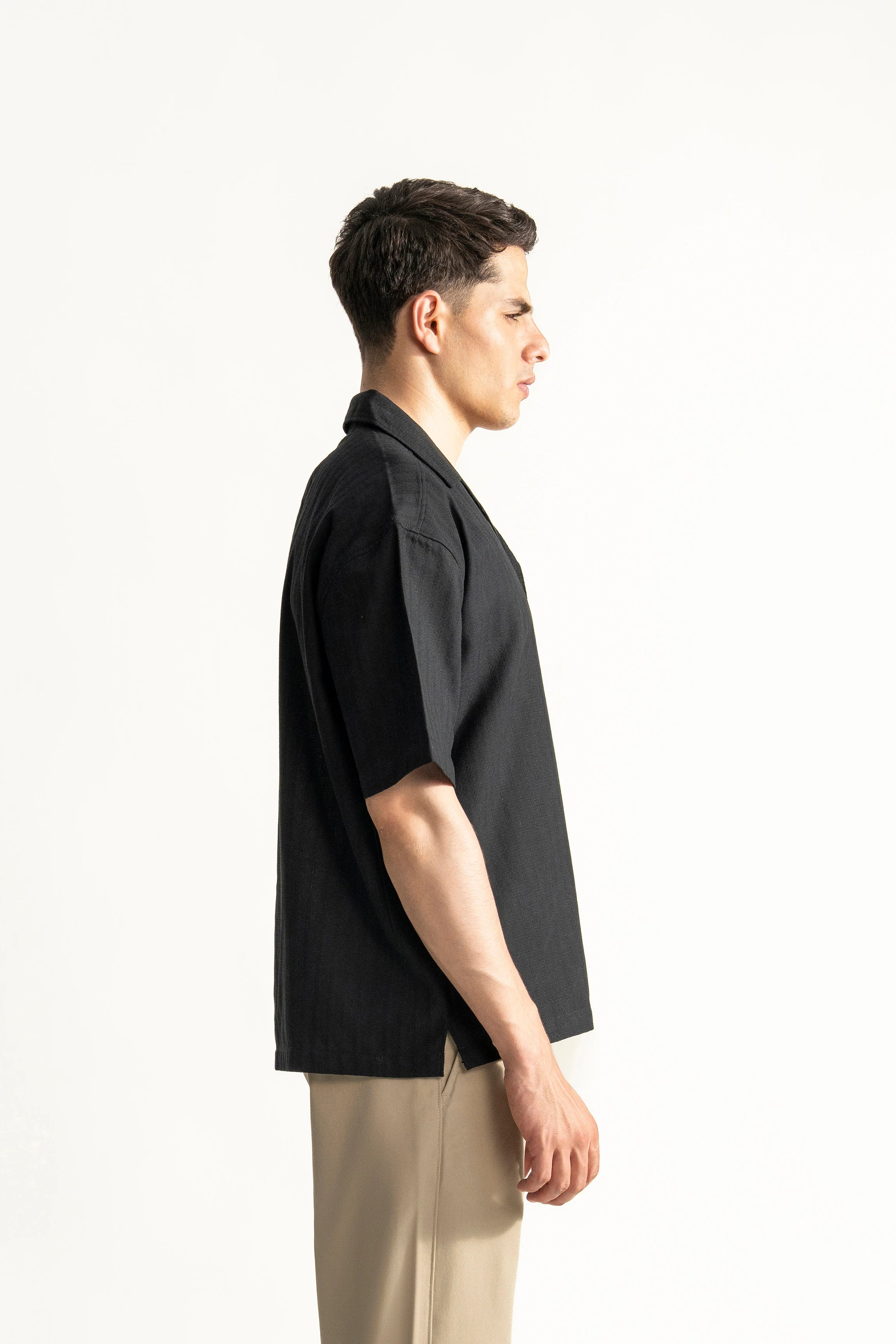 CASUAL SHIRT RELAXED FIT BLACK