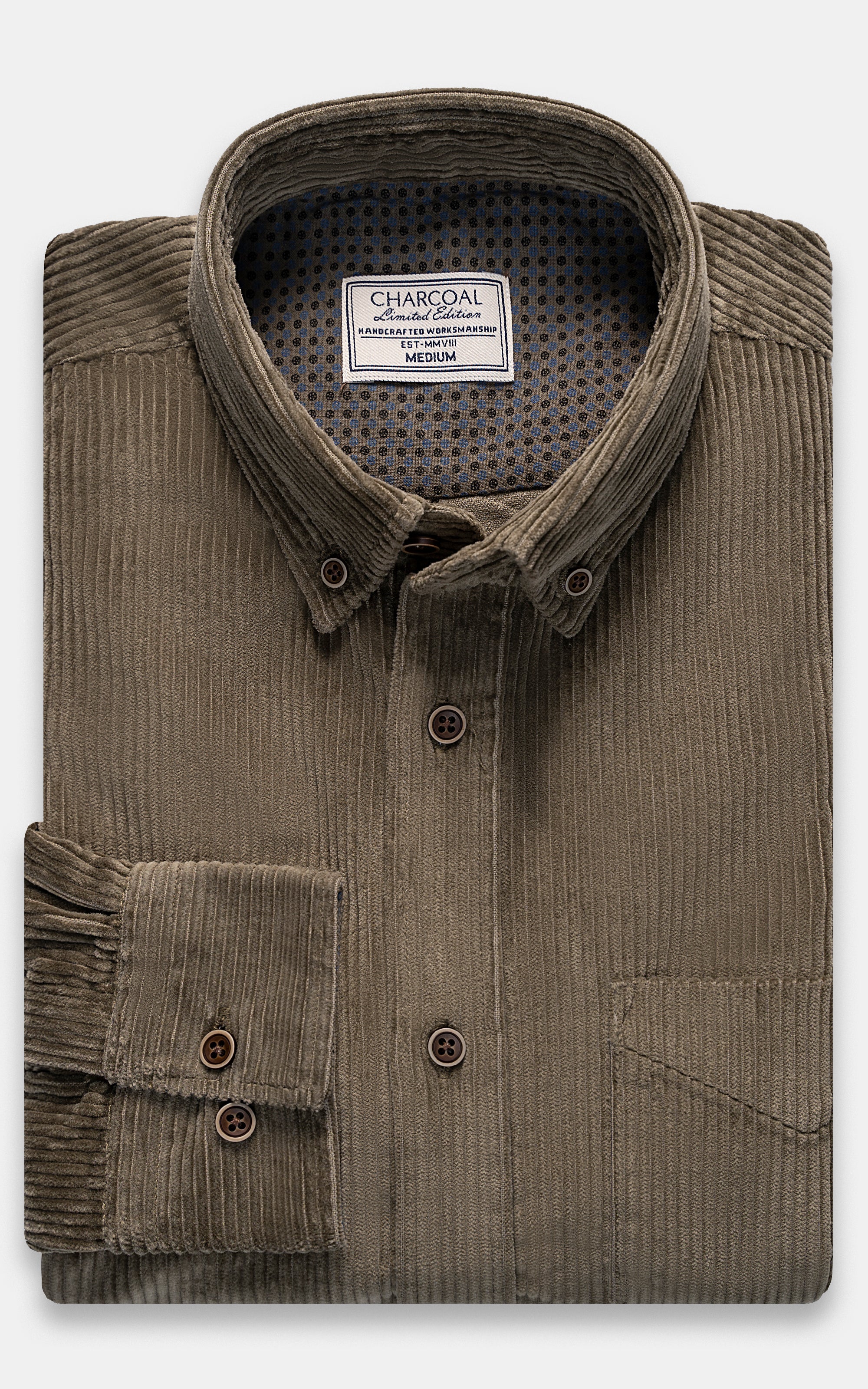 CORDUROY SHIRT IN OLIVE