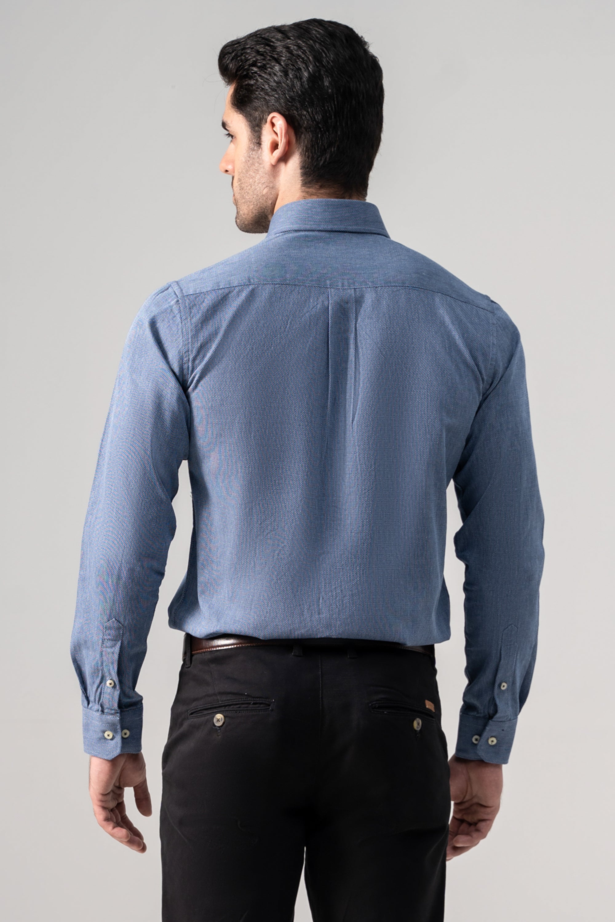 SMART SHIRT BLUE TEXTURED