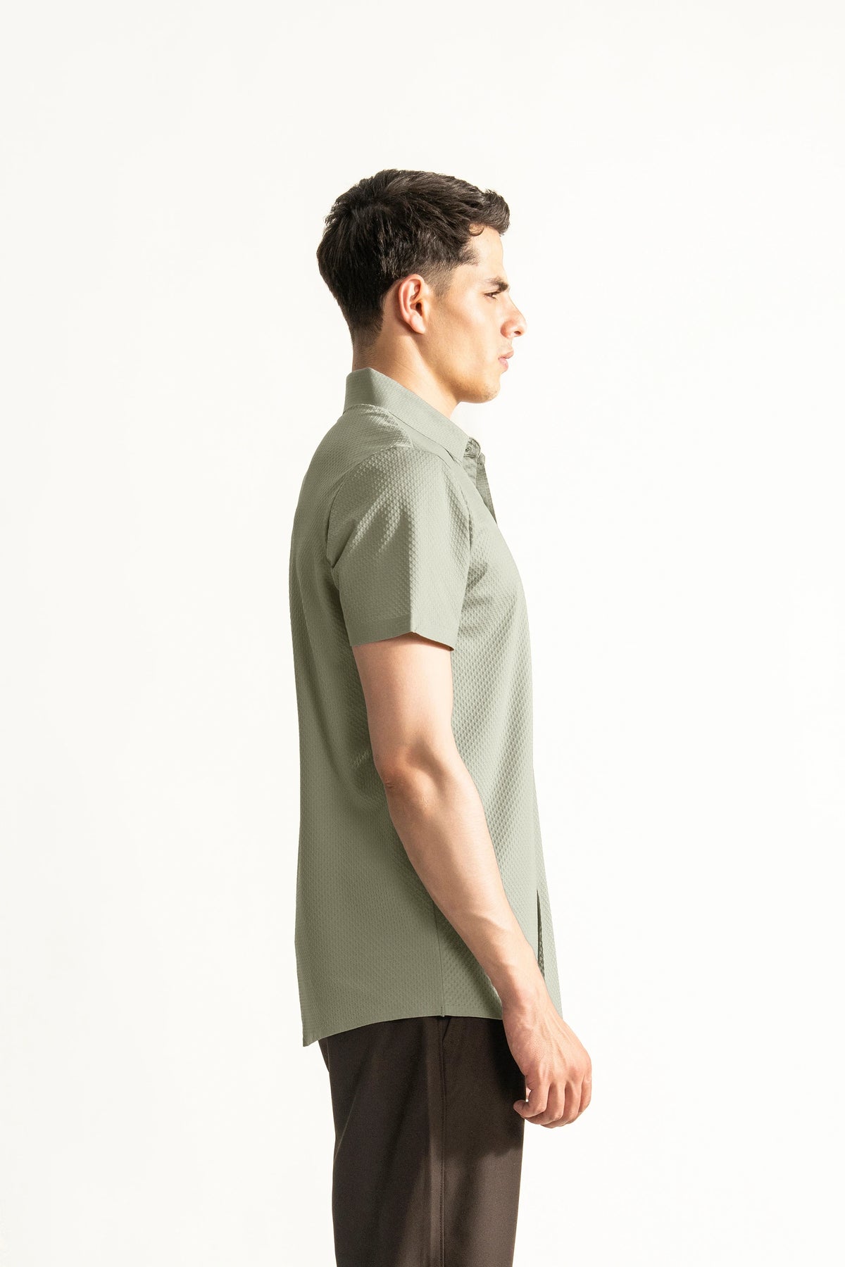PREMIUM NYLON CASUAL SHIRT LIGHT OLIVE