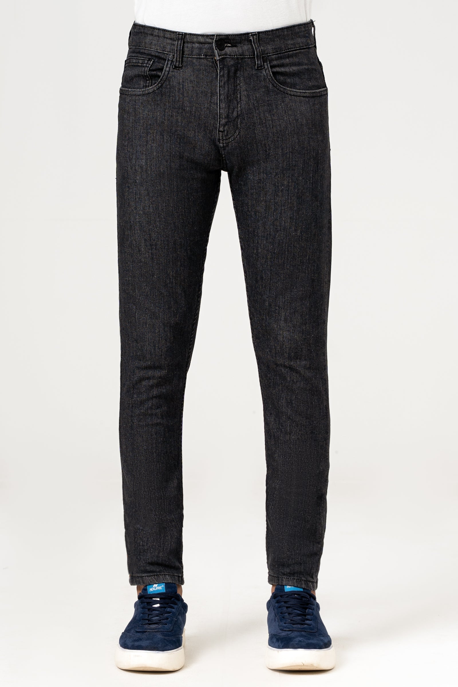 SLIM LEG DENIM JEANS DARK GREY