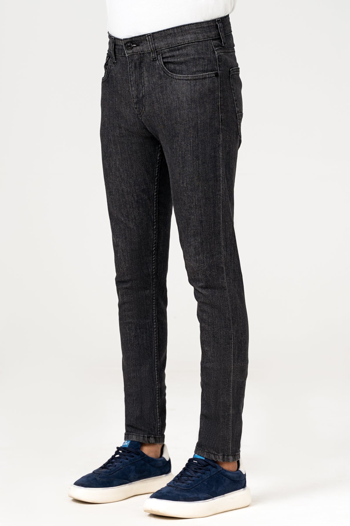 SLIM LEG DENIM JEANS DARK GREY