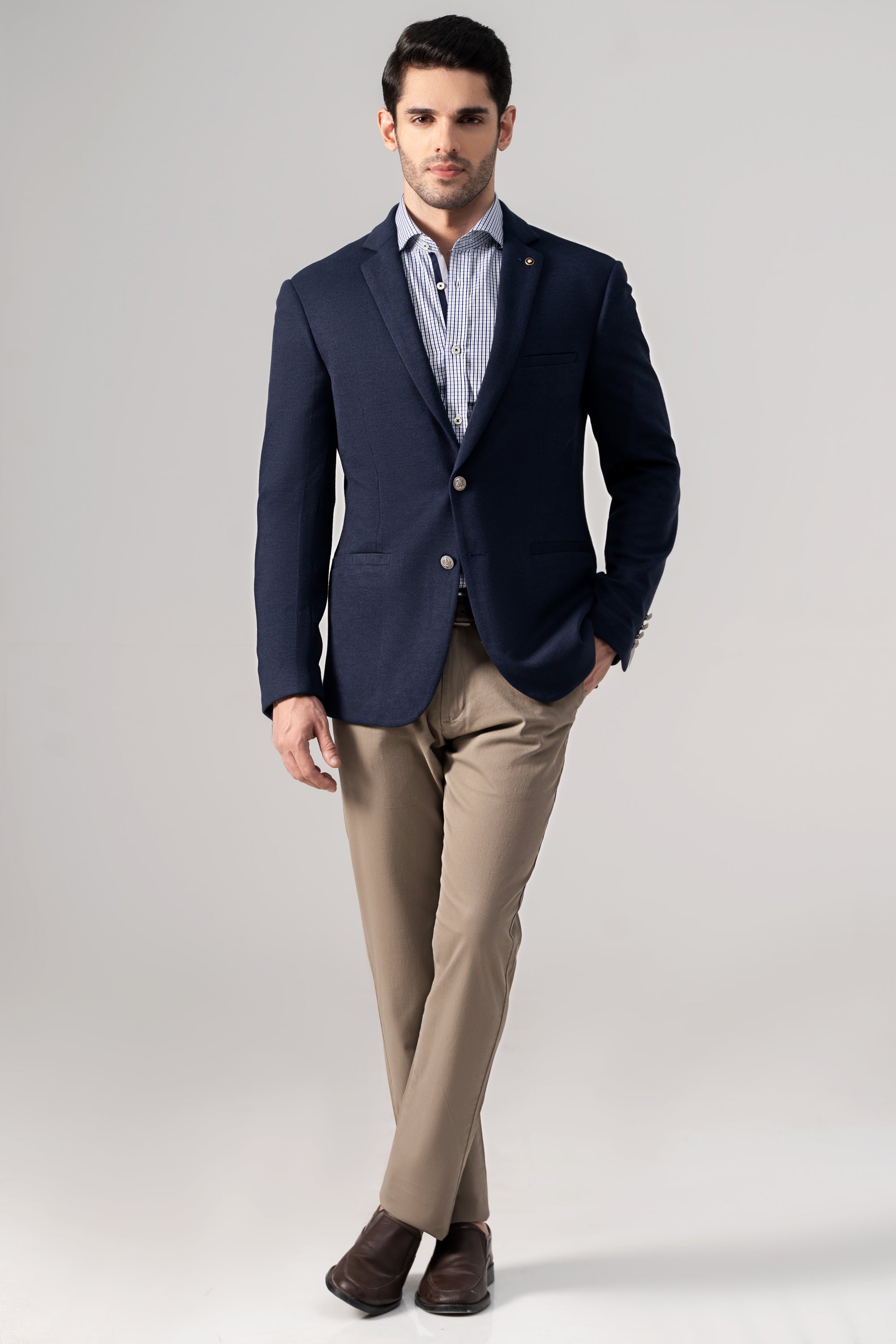 BOSS - Regular-fit suit in patterned stretch wool