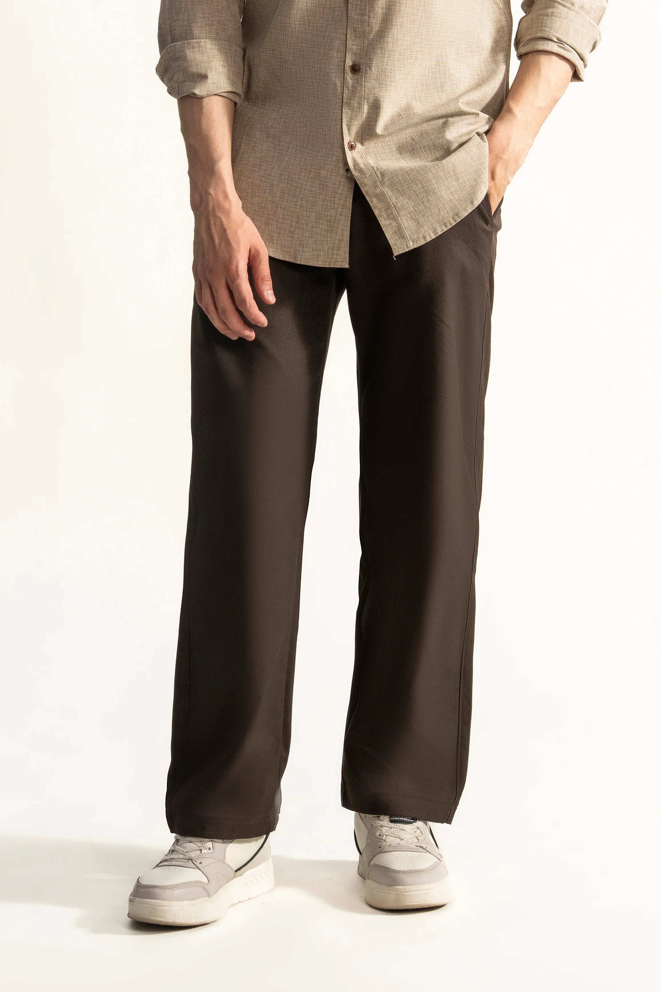 STRAIGHT FIT CROSS POCKET PANT DARK BROWN