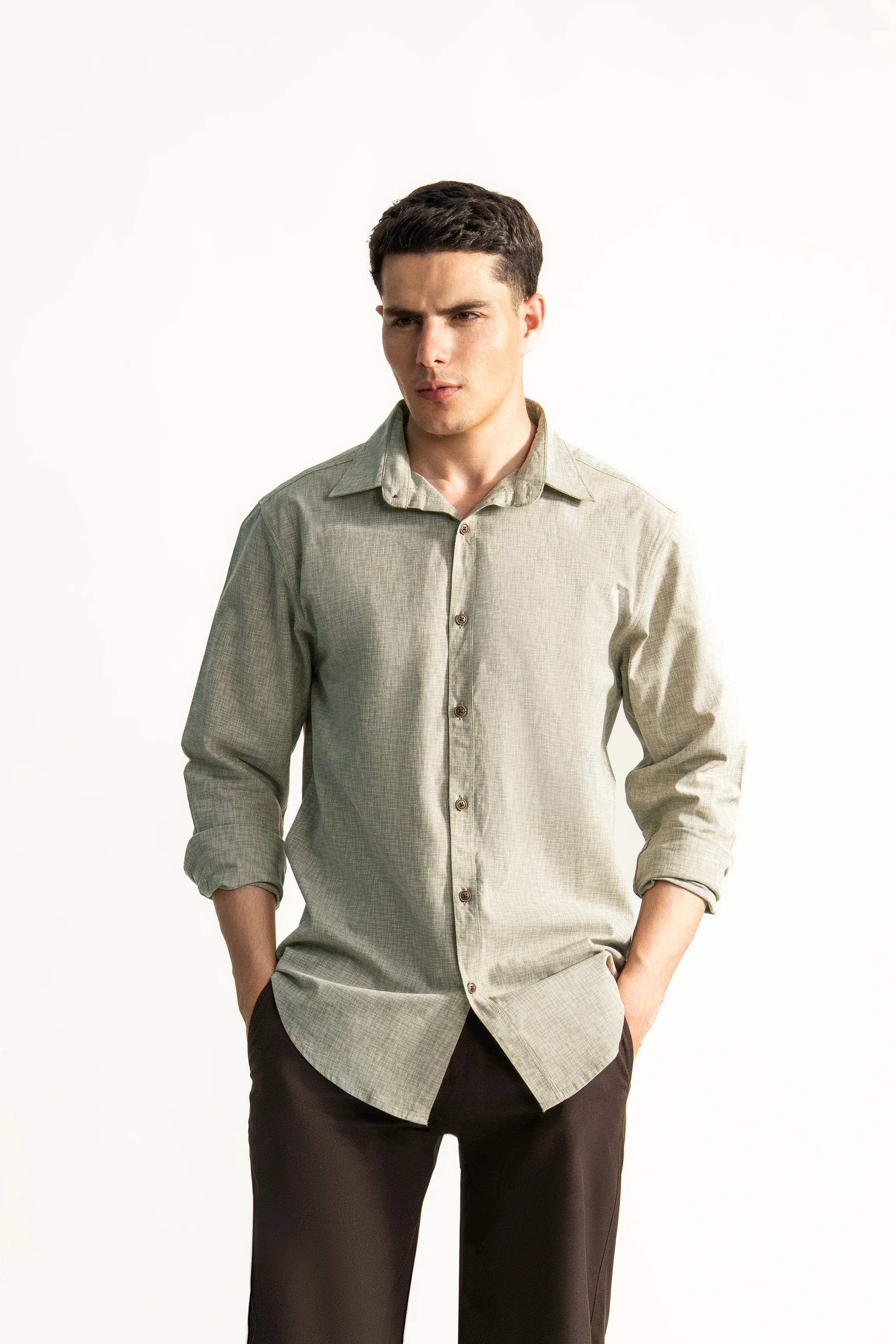 CASUAL SHIRT REGULAR FIT KHAKI