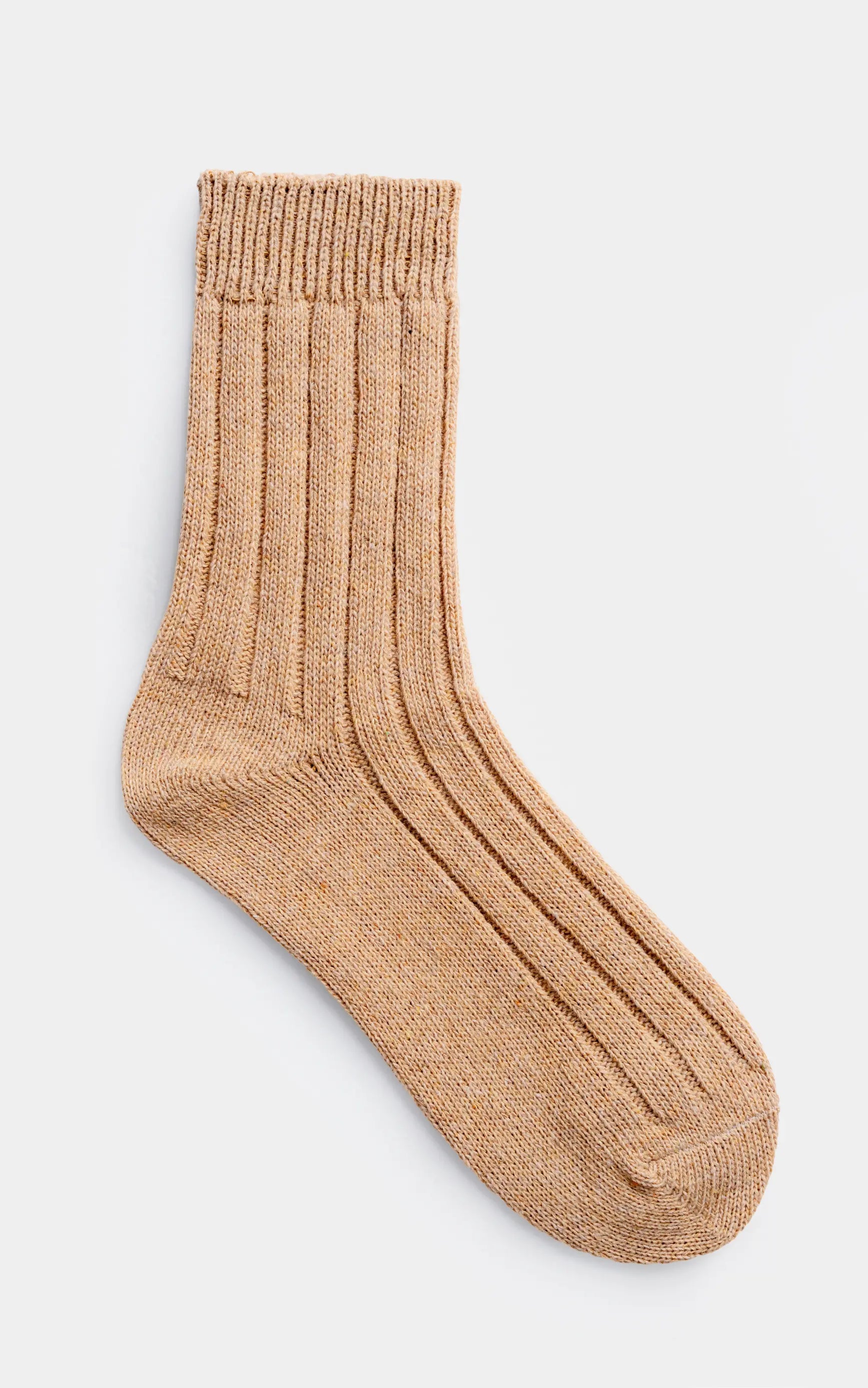 Ribbed Wool Blended Socks Camel