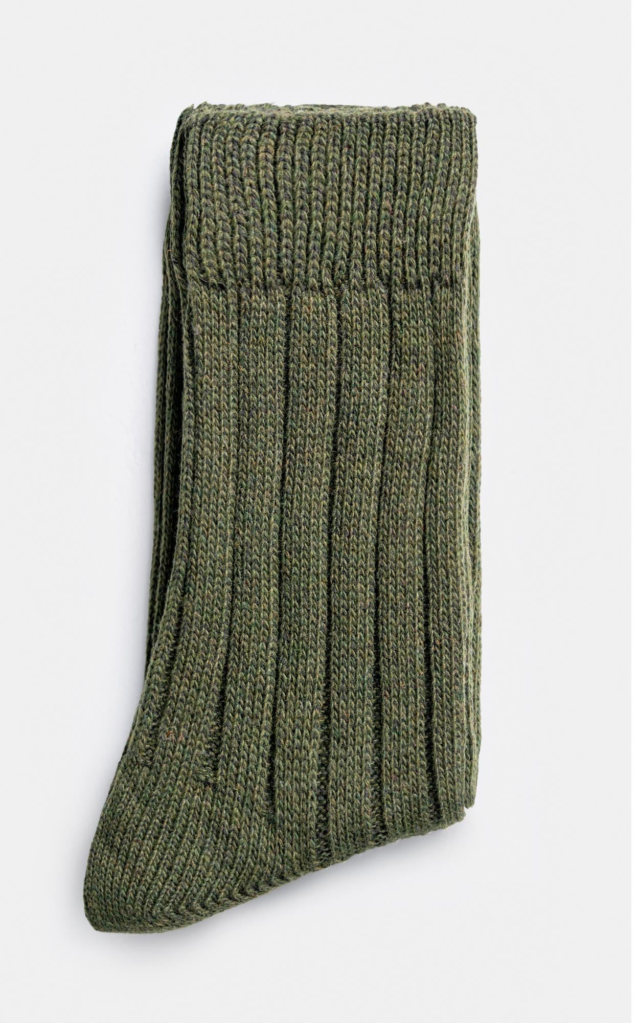 Ribbed Wool Blended Socks Green