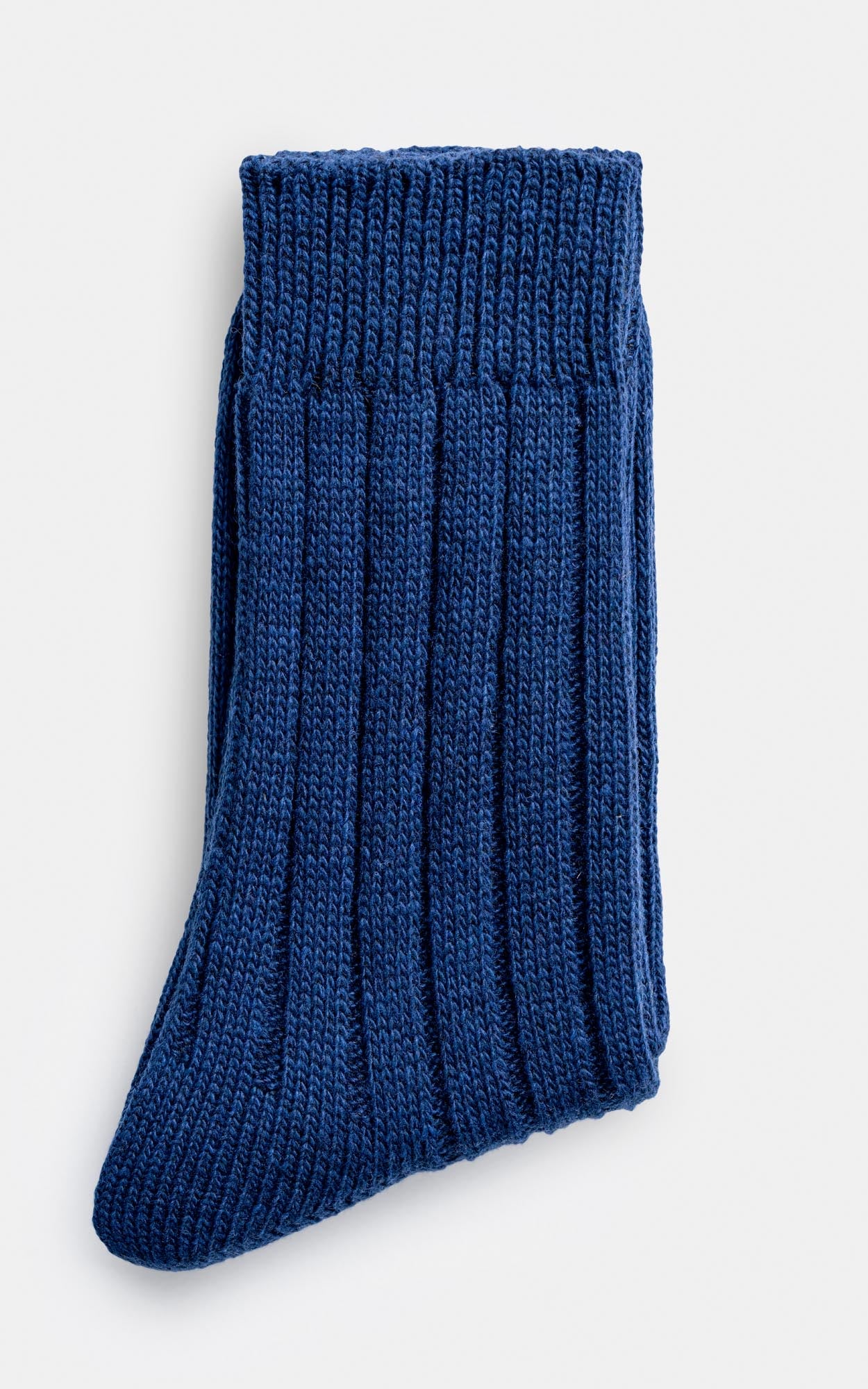 Ribbed Wool Blended Socks Navy