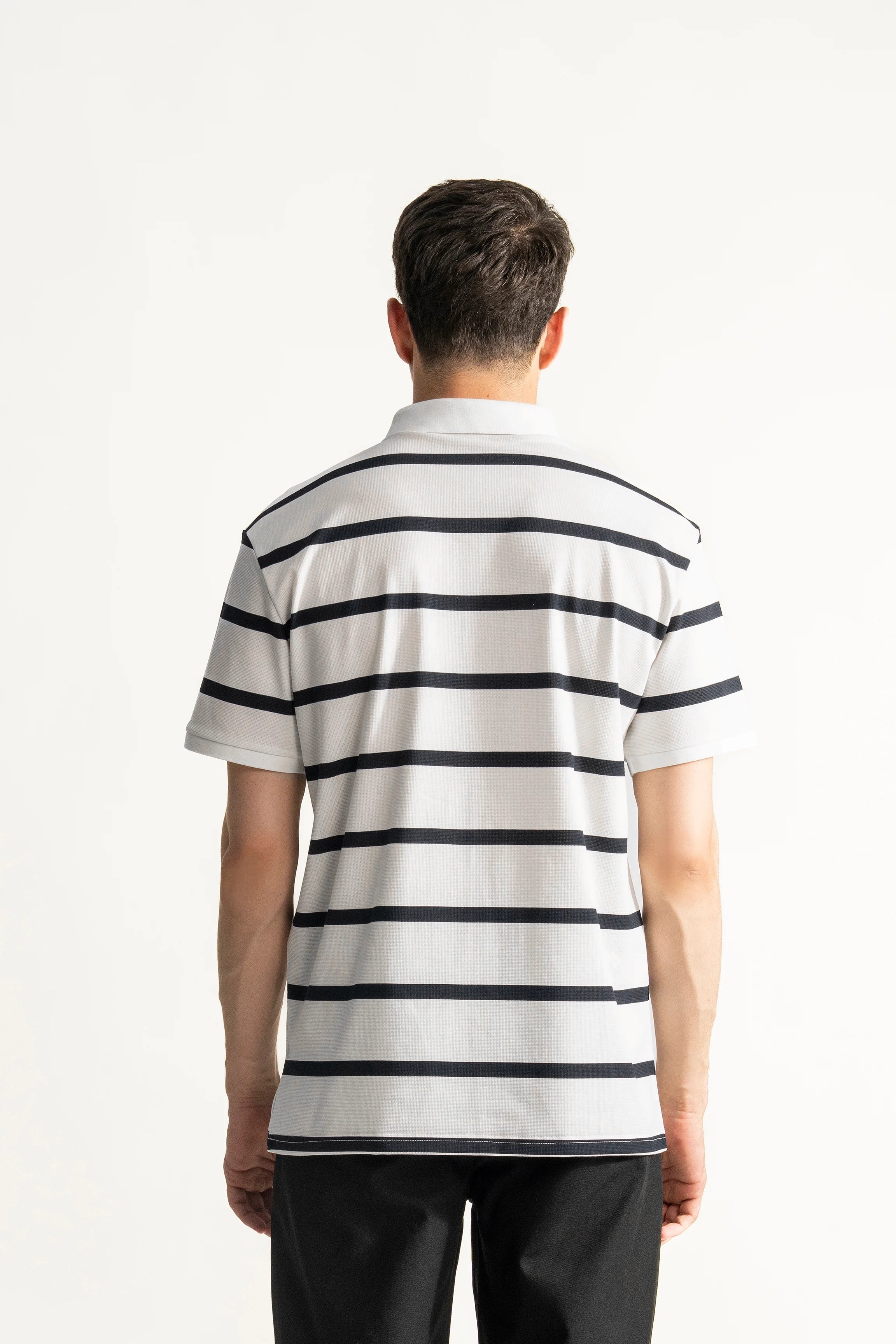 SMART FIT CLASSIC PREMIUM STRIPED POLO SHIRT WHITE