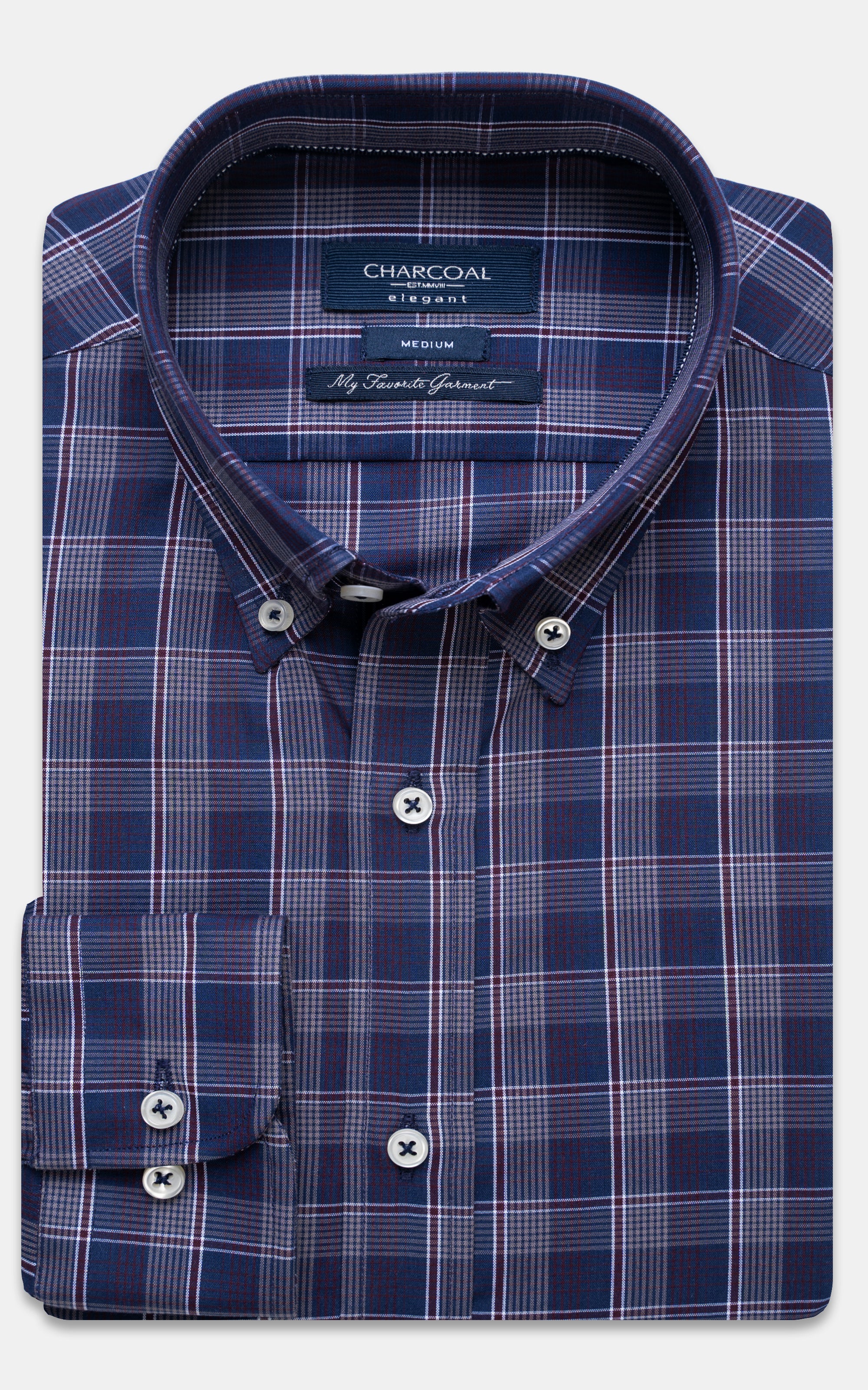 SEMI FORMAL SHIRT NAVY MAROON