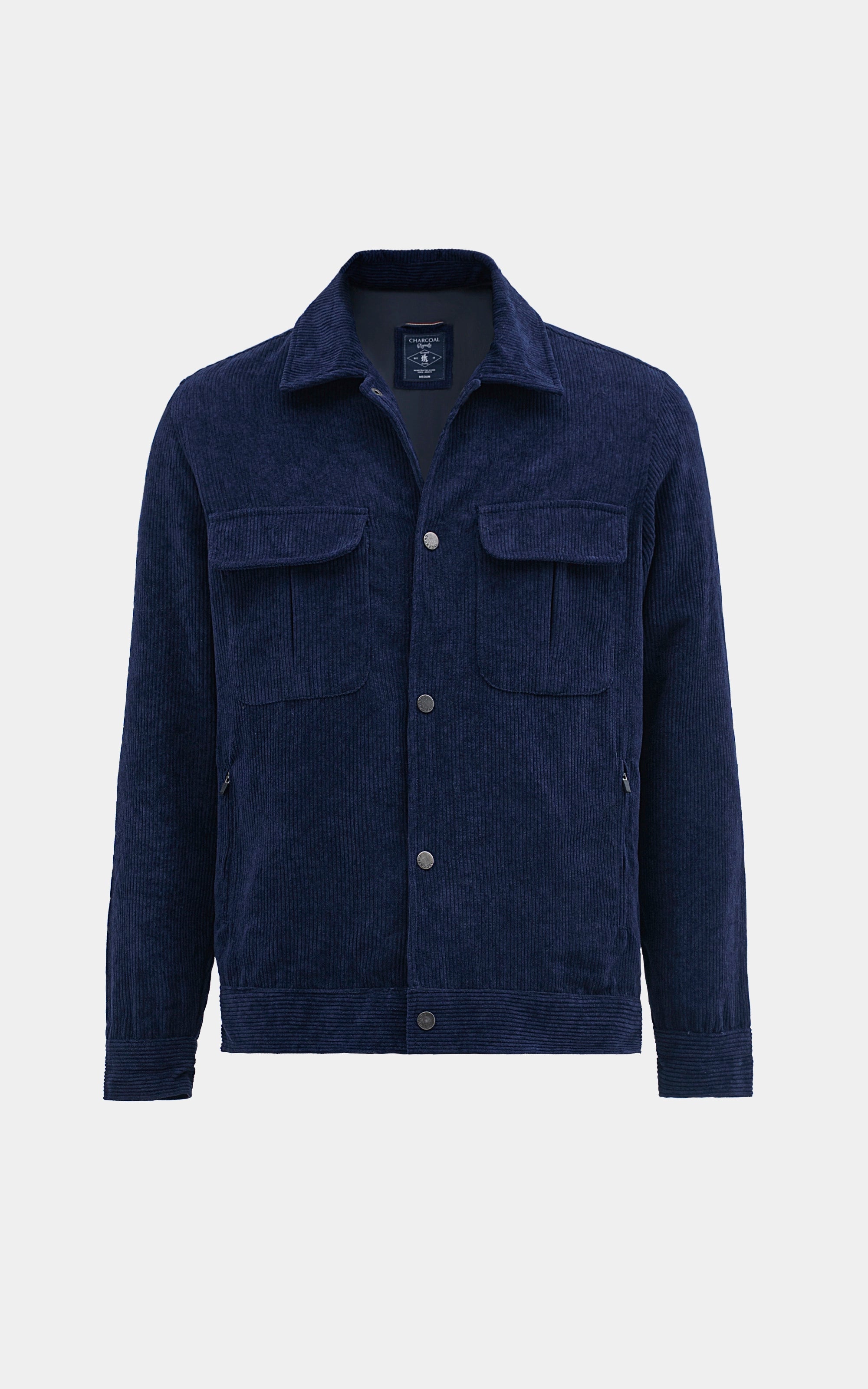 REGULAR FIT FULLSLEEVE CORDUROY JACKET NAVY