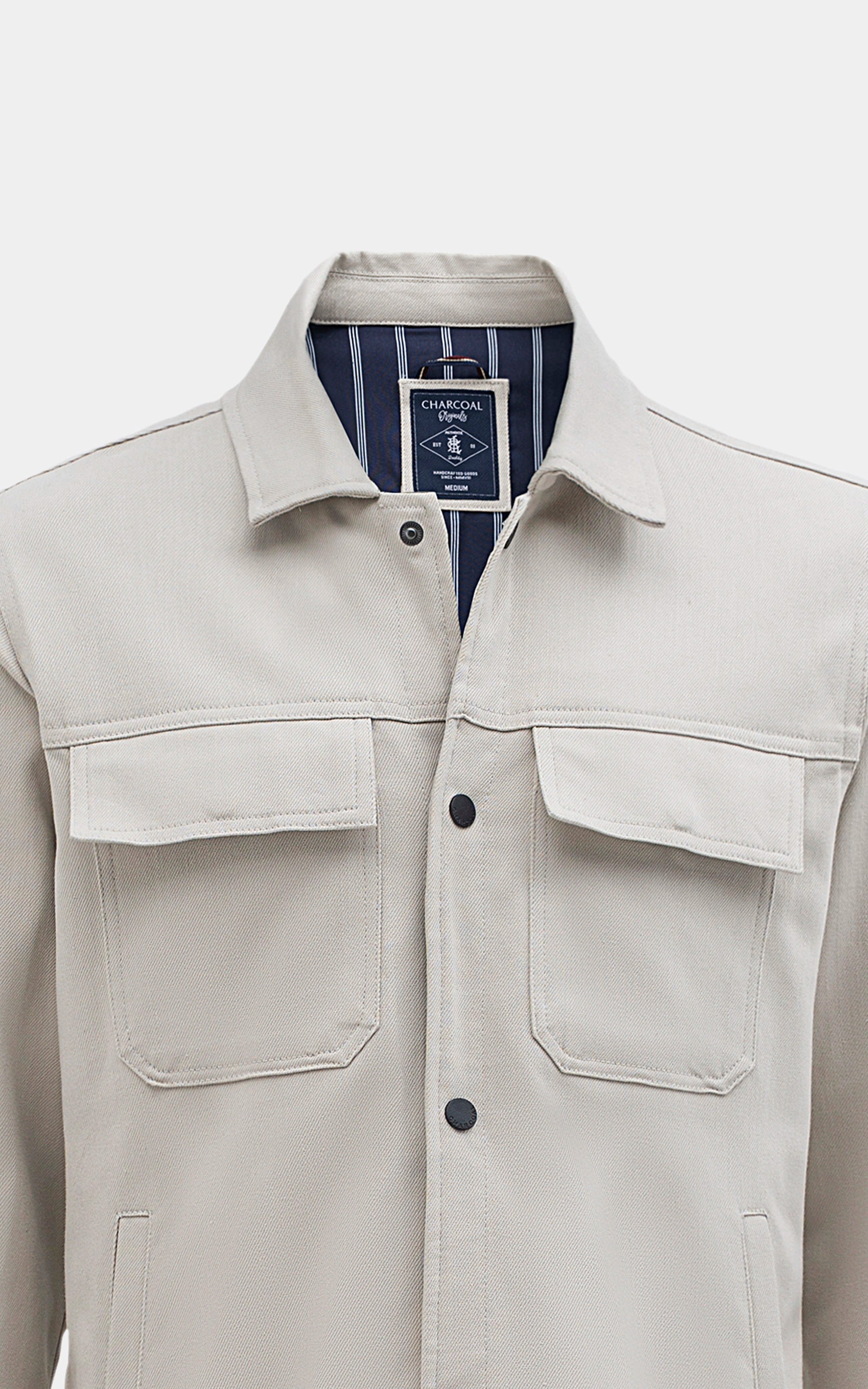 REGULAR FIT FULLSLEEVE CAUSAL JACKET BEIGE