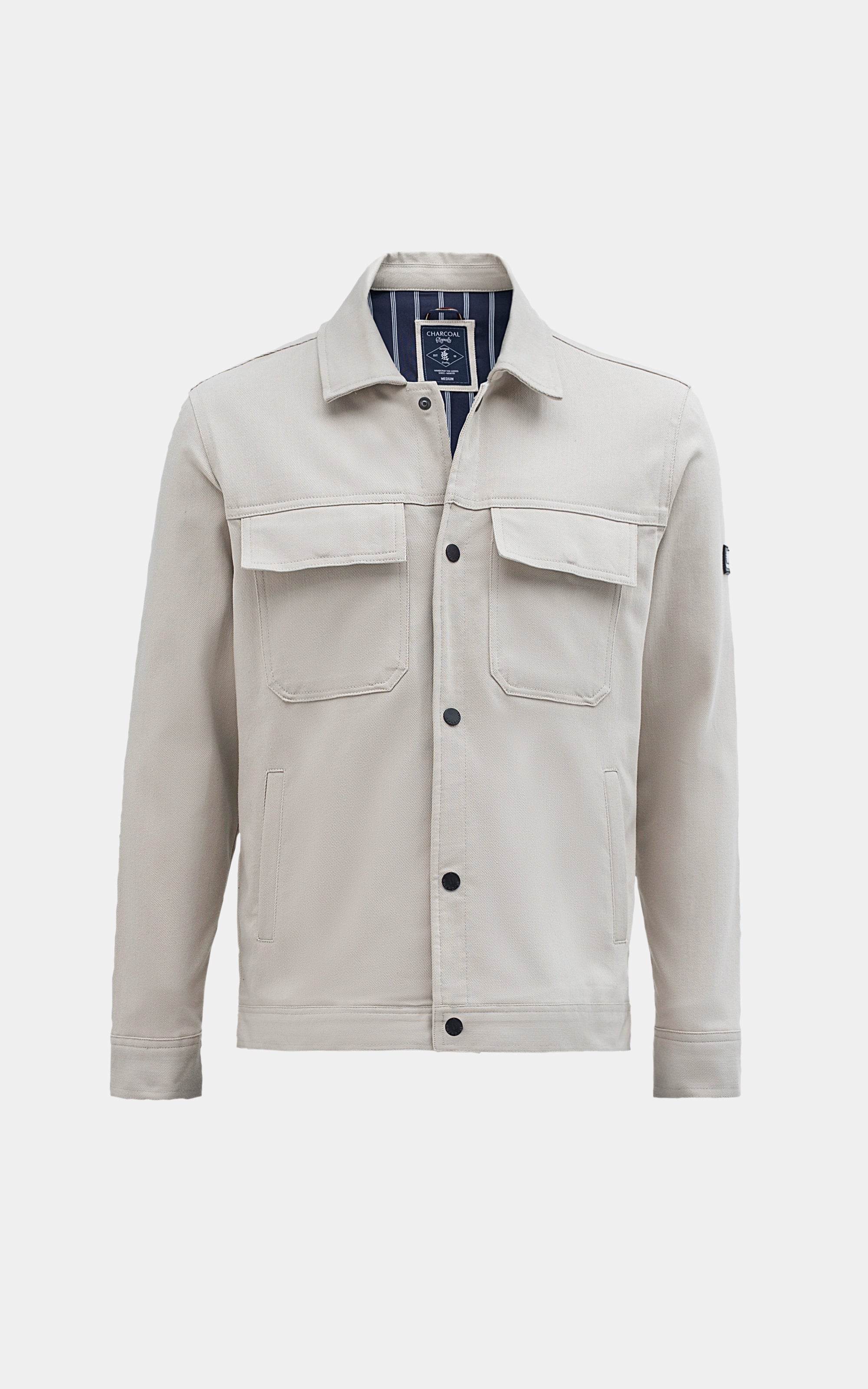 REGULAR FIT FULLSLEEVE CAUSAL JACKET BEIGE