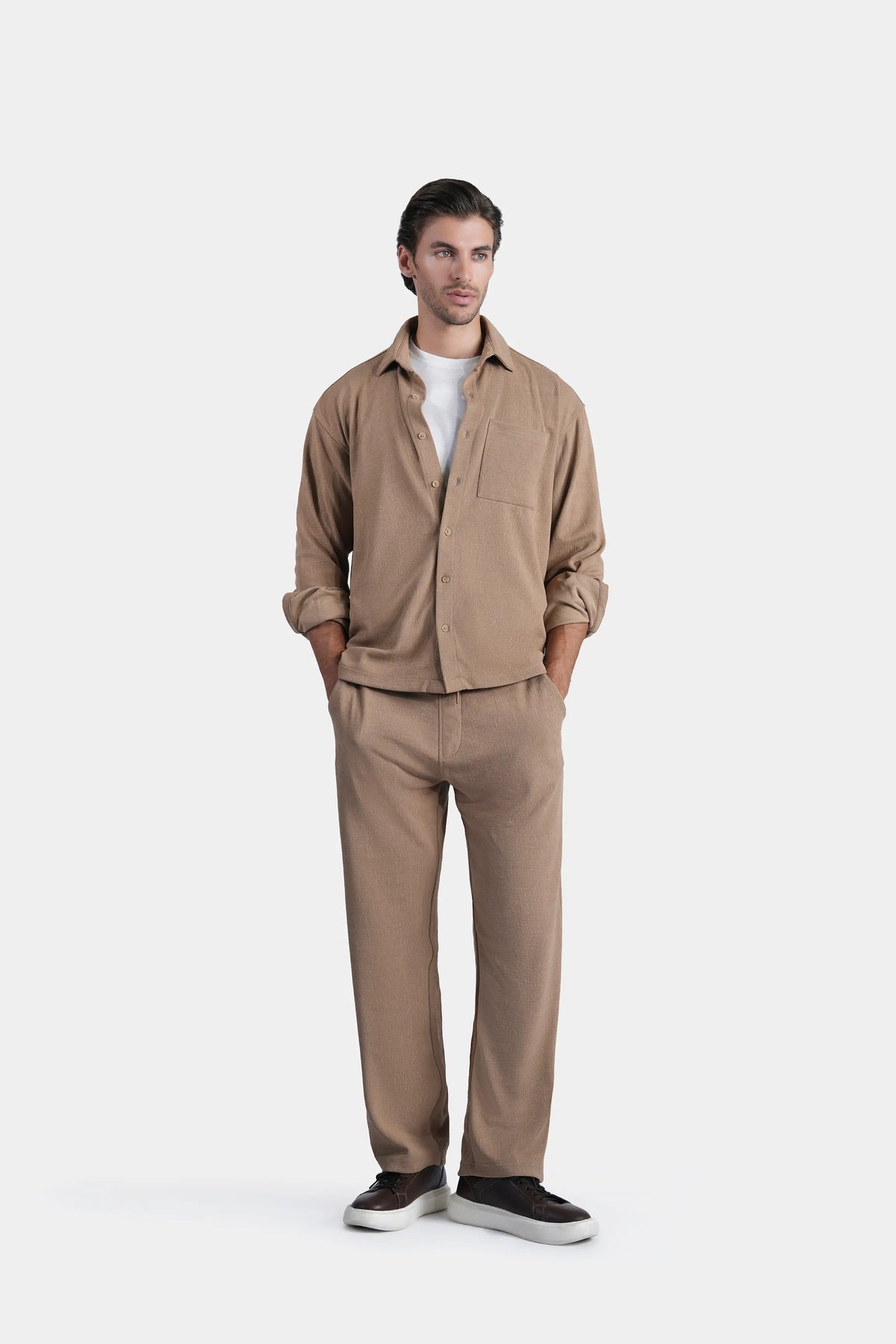 CASUAL SHIRT OVERSIZE FIT KHAKI