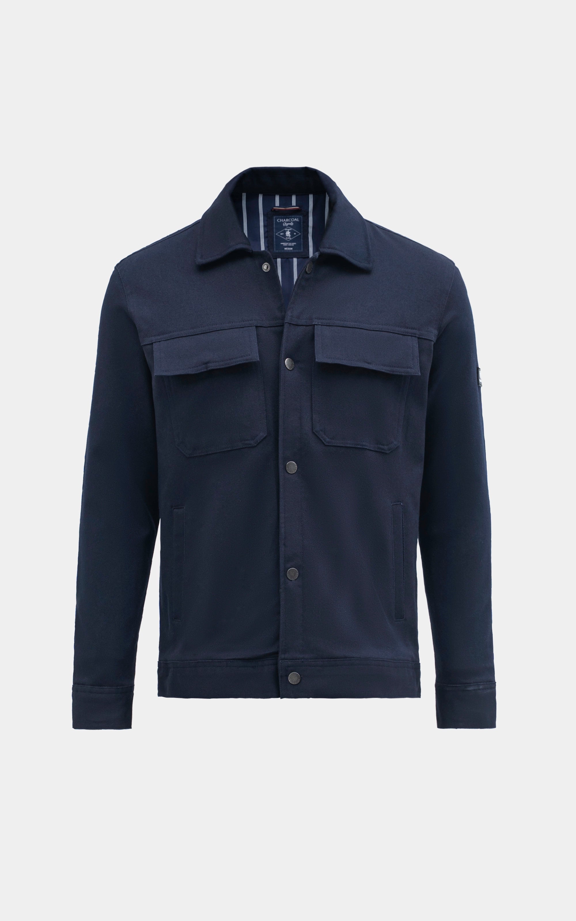 REGULAR FIT FULLSLEEVE CAUSAL JACKET NAVY