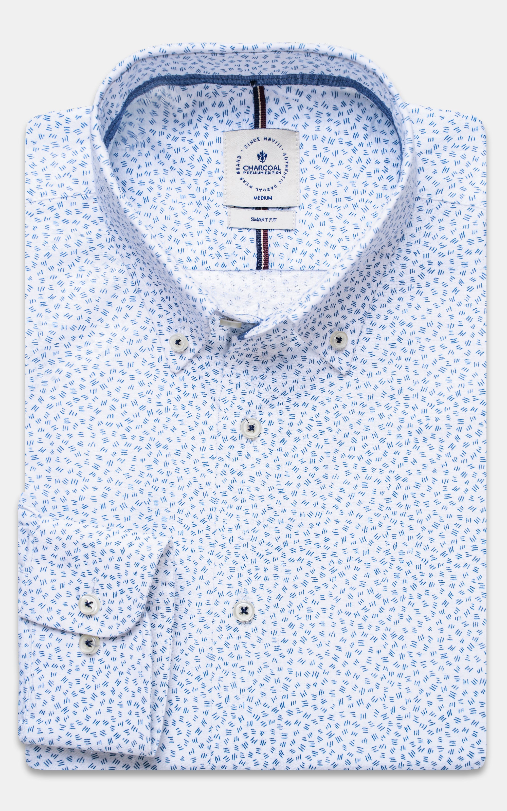 PRINTED SMART SHIRT WHITE PRINTED