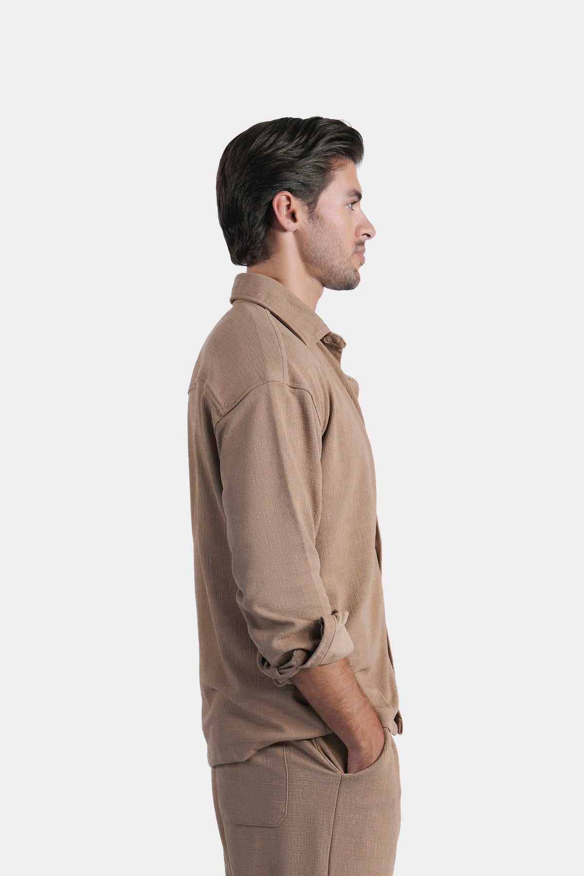 CASUAL SHIRT OVERSIZE FIT KHAKI