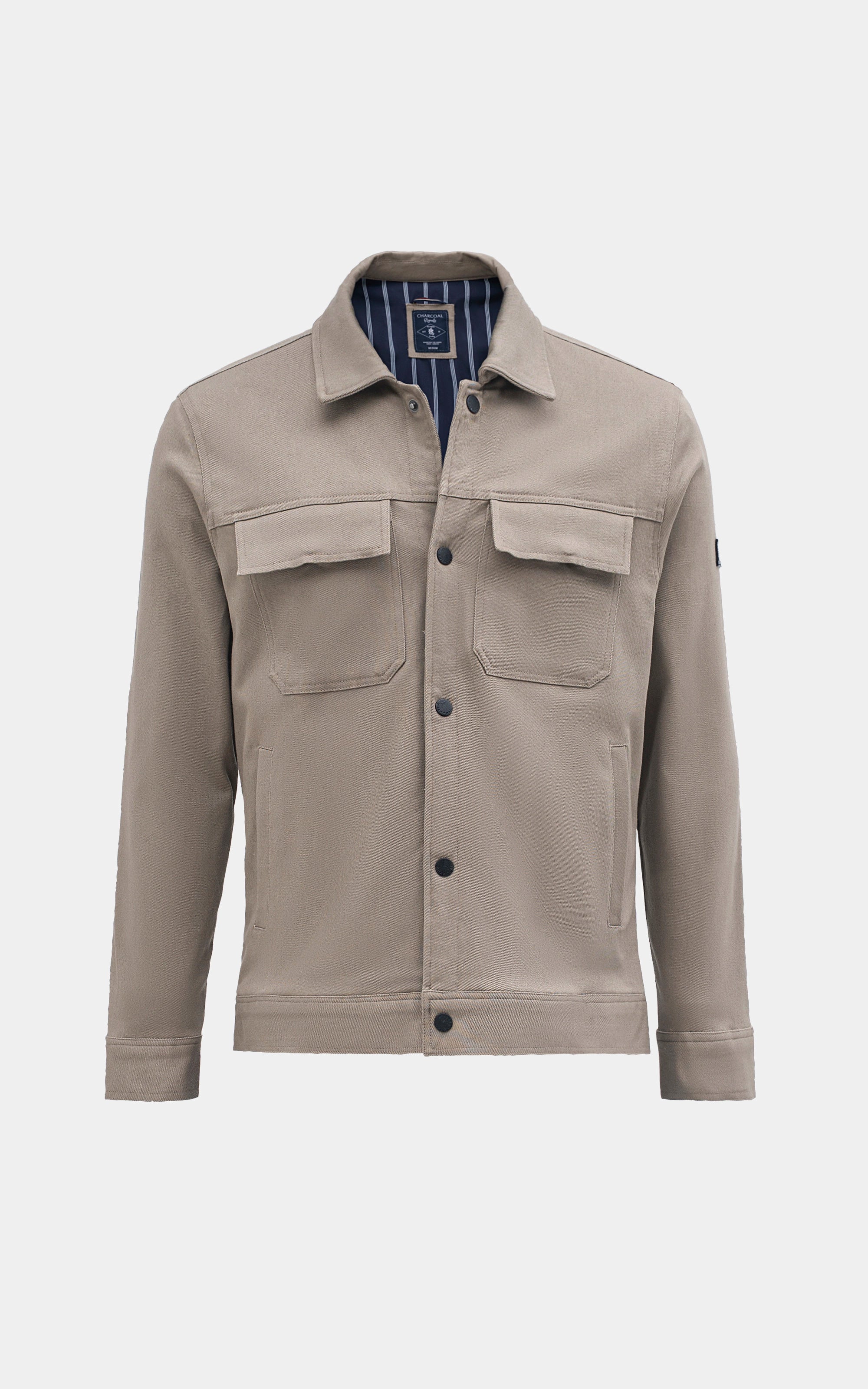 REGULAR FIT FULLSLEEVE CAUSAL JACKET KHAKI