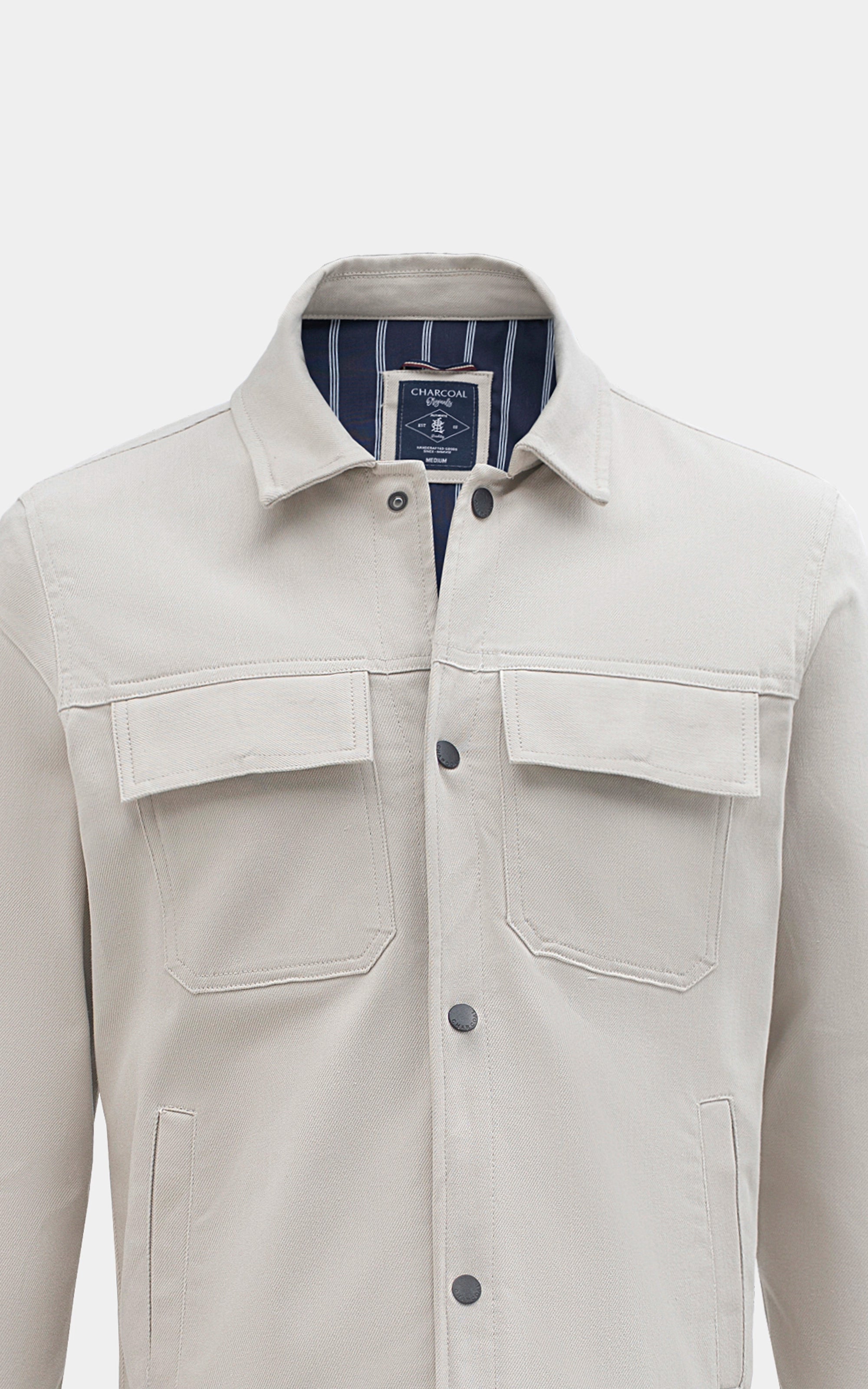 REGULAR FIT FULLSLEEVE CAUSAL JACKET BEIGE