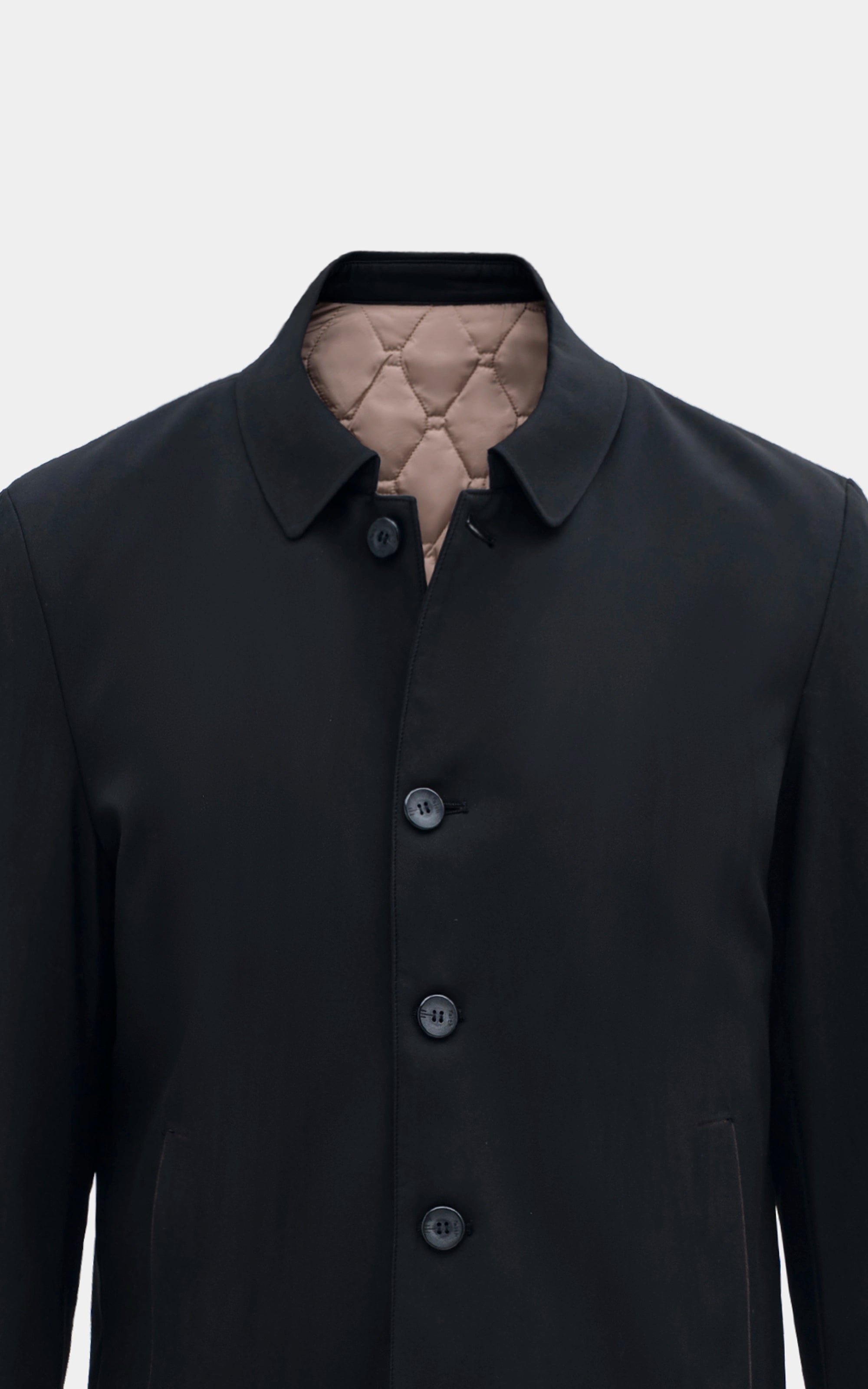 REGULAR FIT FULLSLEEVE LONG JACKET BLACK