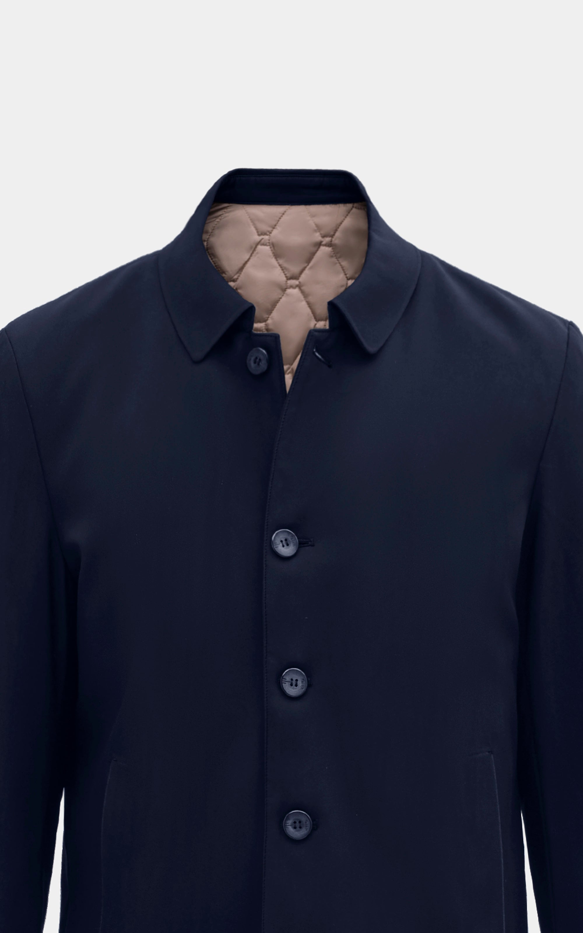 REGULAR FIT FULLSLEEVE LONG JACKET DARK BLUE