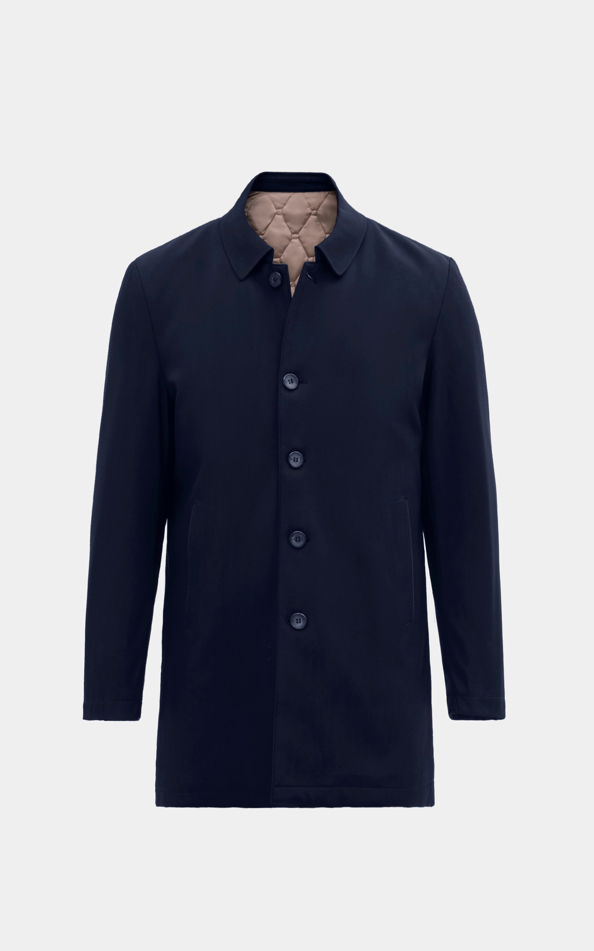 REGULAR FIT FULLSLEEVE LONG JACKET DARK BLUE