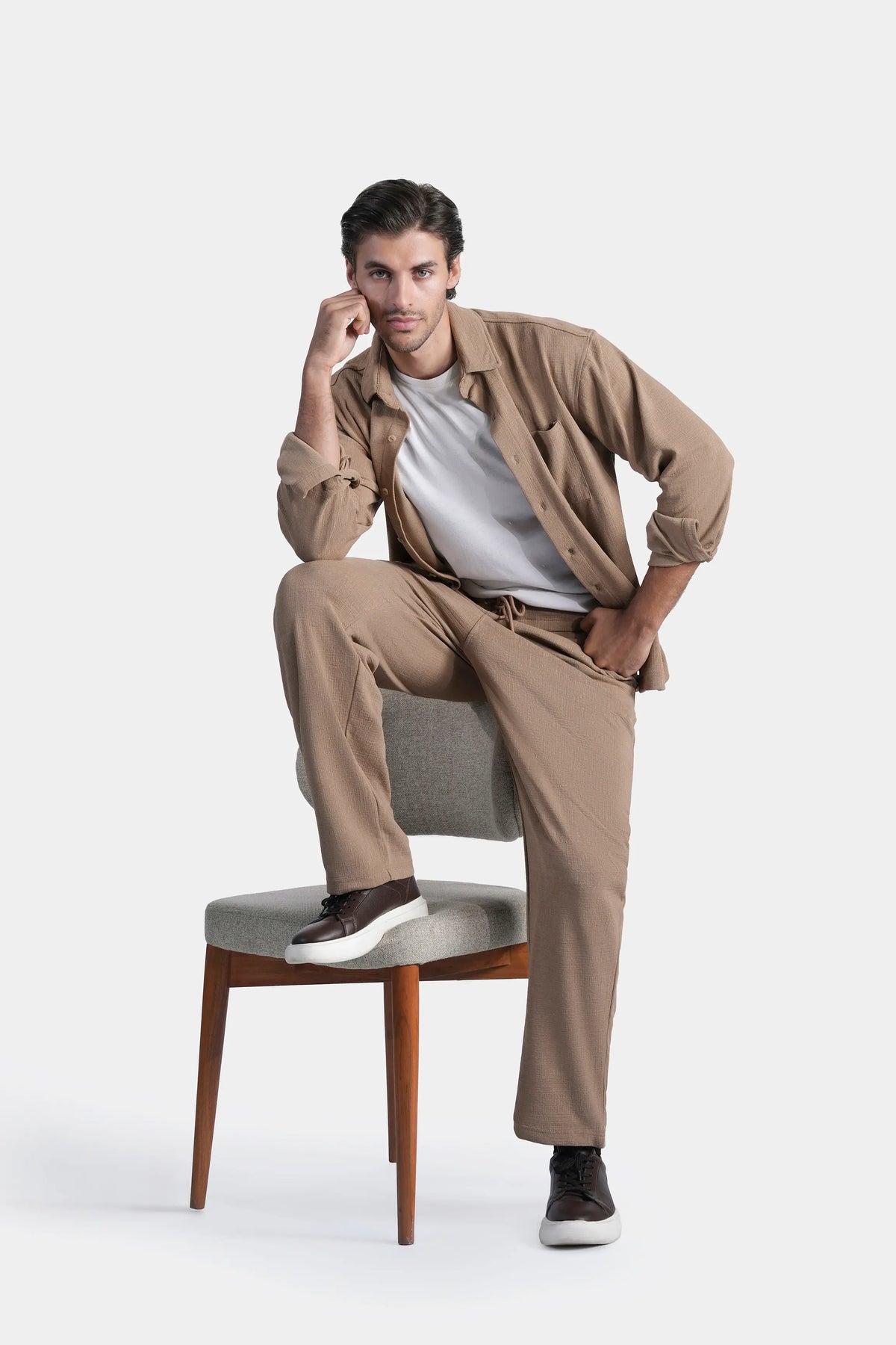 CASUAL SHIRT OVERSIZE FIT KHAKI