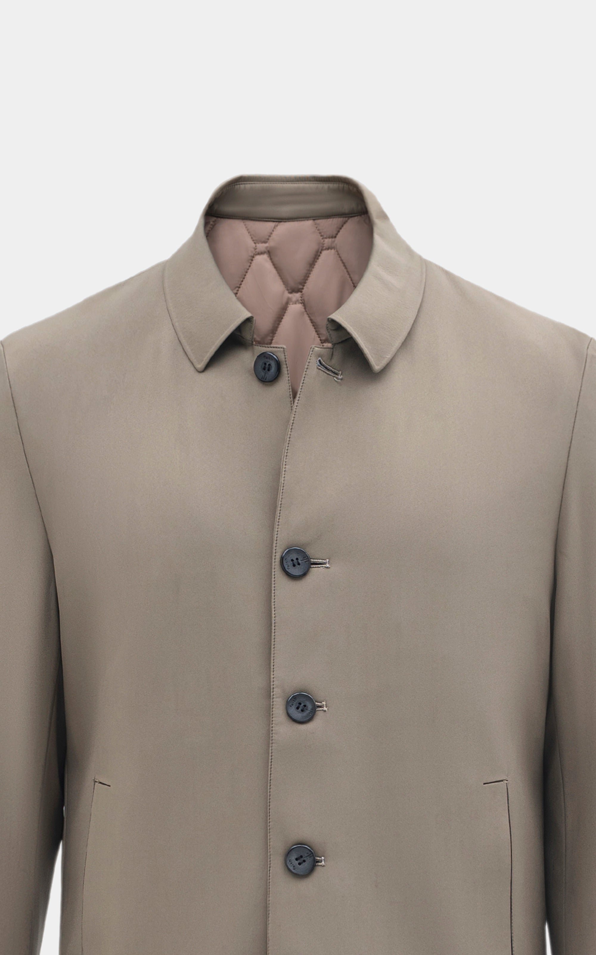 REGULAR FIT FULLSLEEVE LONG JACKET KHAKI