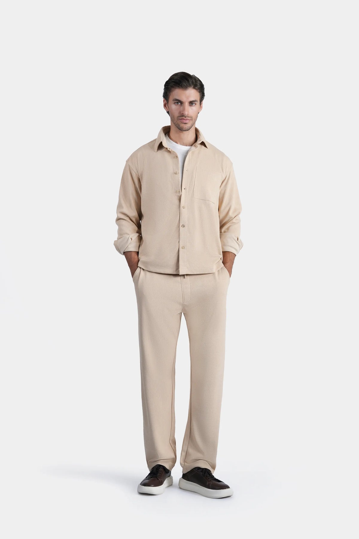 CASUAL SHIRT OVERSIZE FIT BEIGE