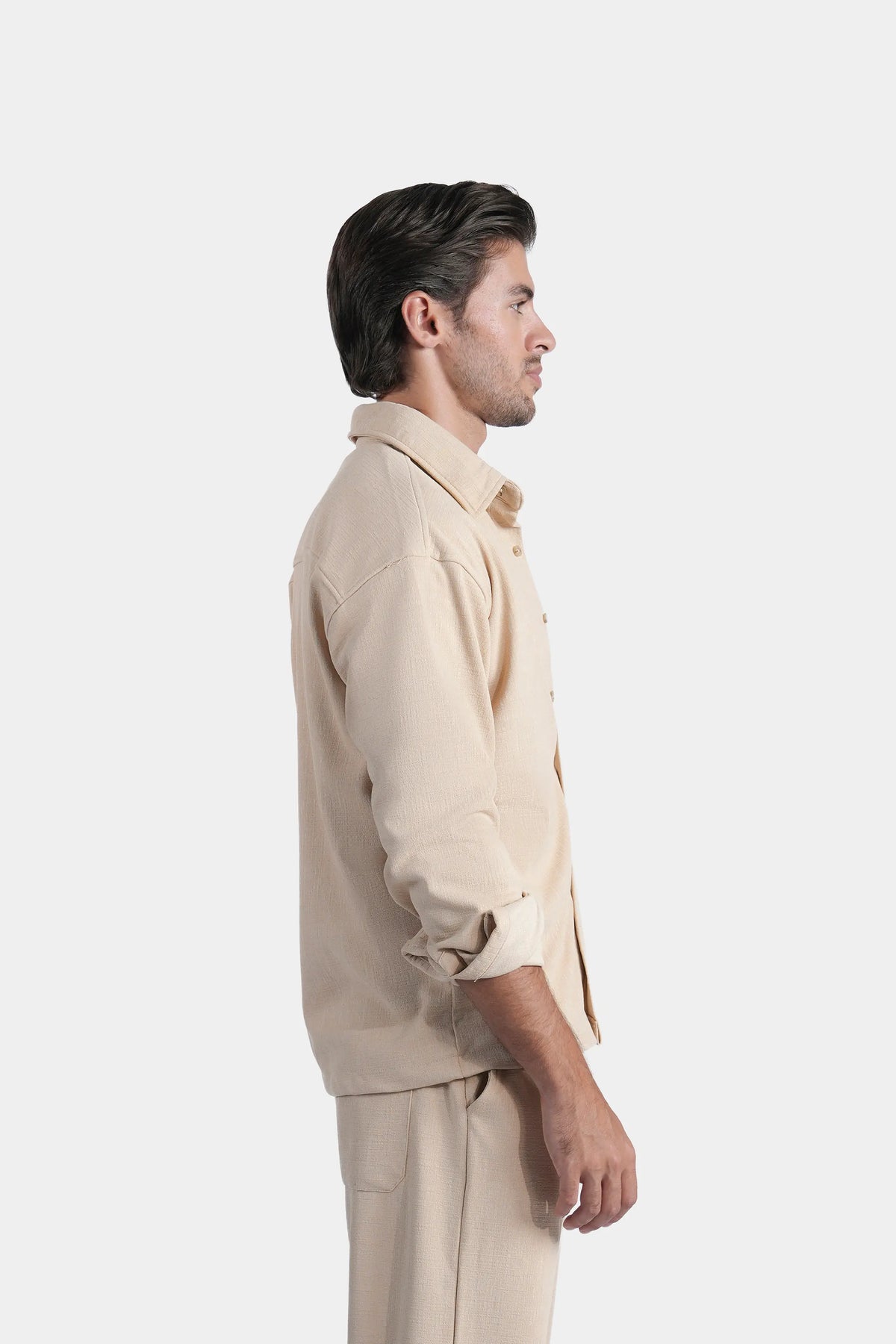 CASUAL SHIRT OVERSIZE FIT BEIGE