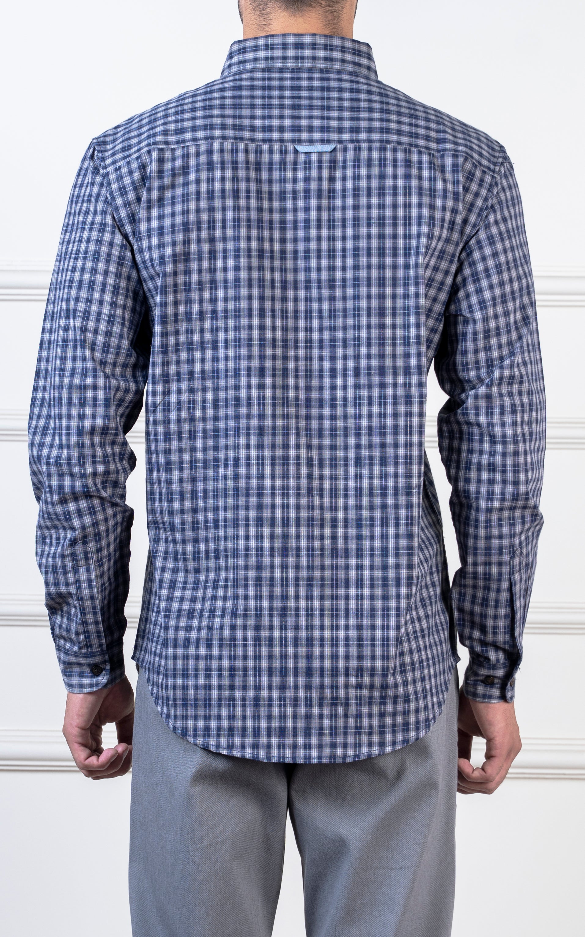 CHECKED CASUAL SHIRT GREY NAVY