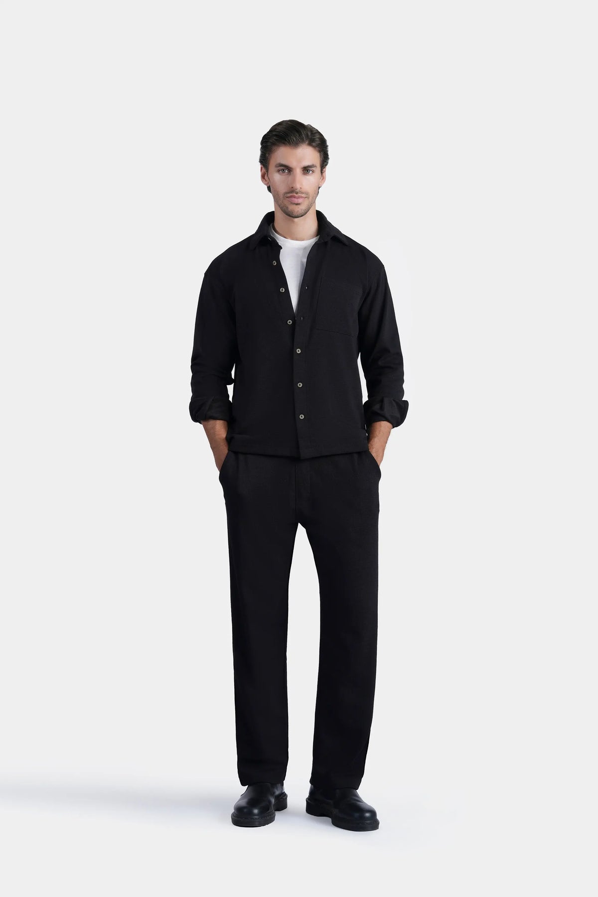 CASUAL SHIRT OVERSIZE FIT BLACK