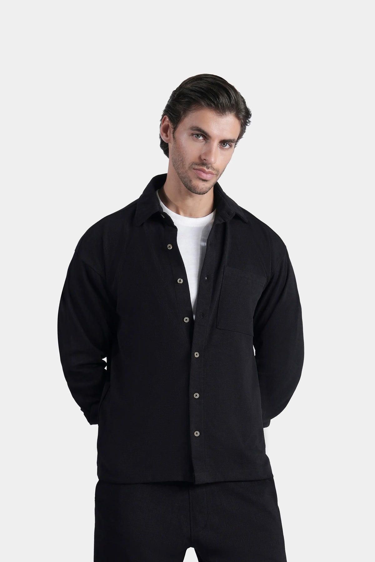 CASUAL SHIRT OVERSIZE FIT BLACK
